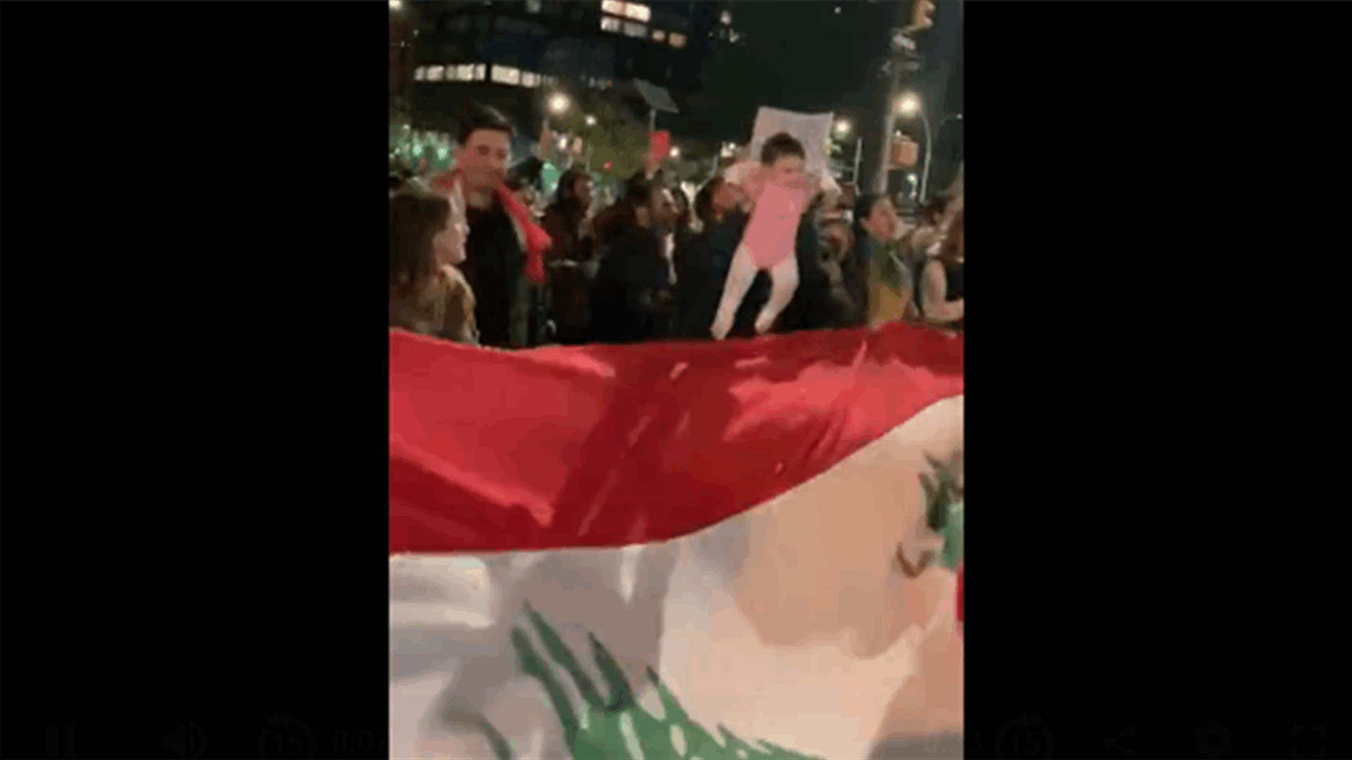 العلم اللبناني يرفرف في نيويورك... ومغتربون بصوتٍ واحدٍ:" كلن يعني كلن"