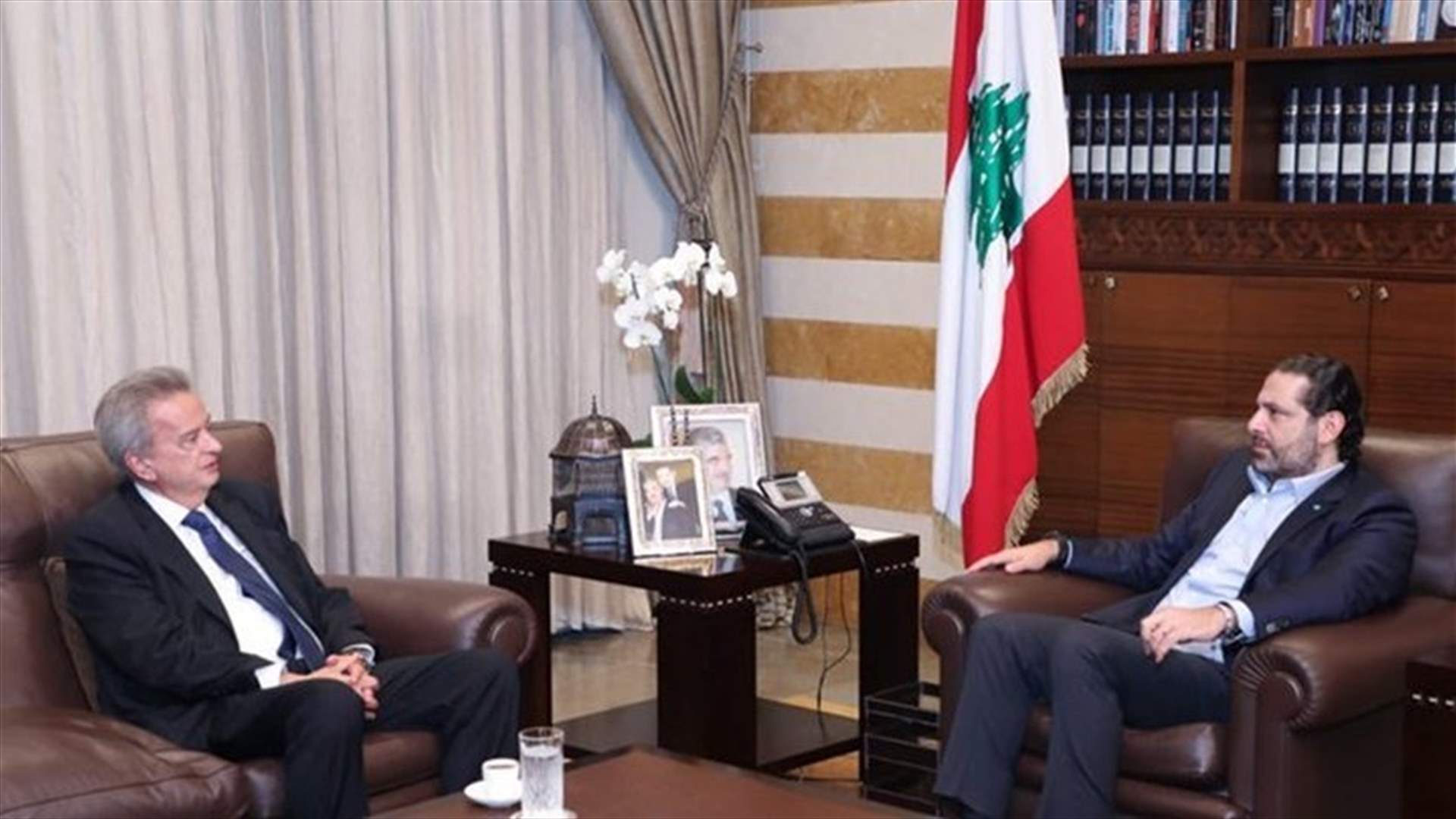 PM Hariri meets with BDL Governor Salameh