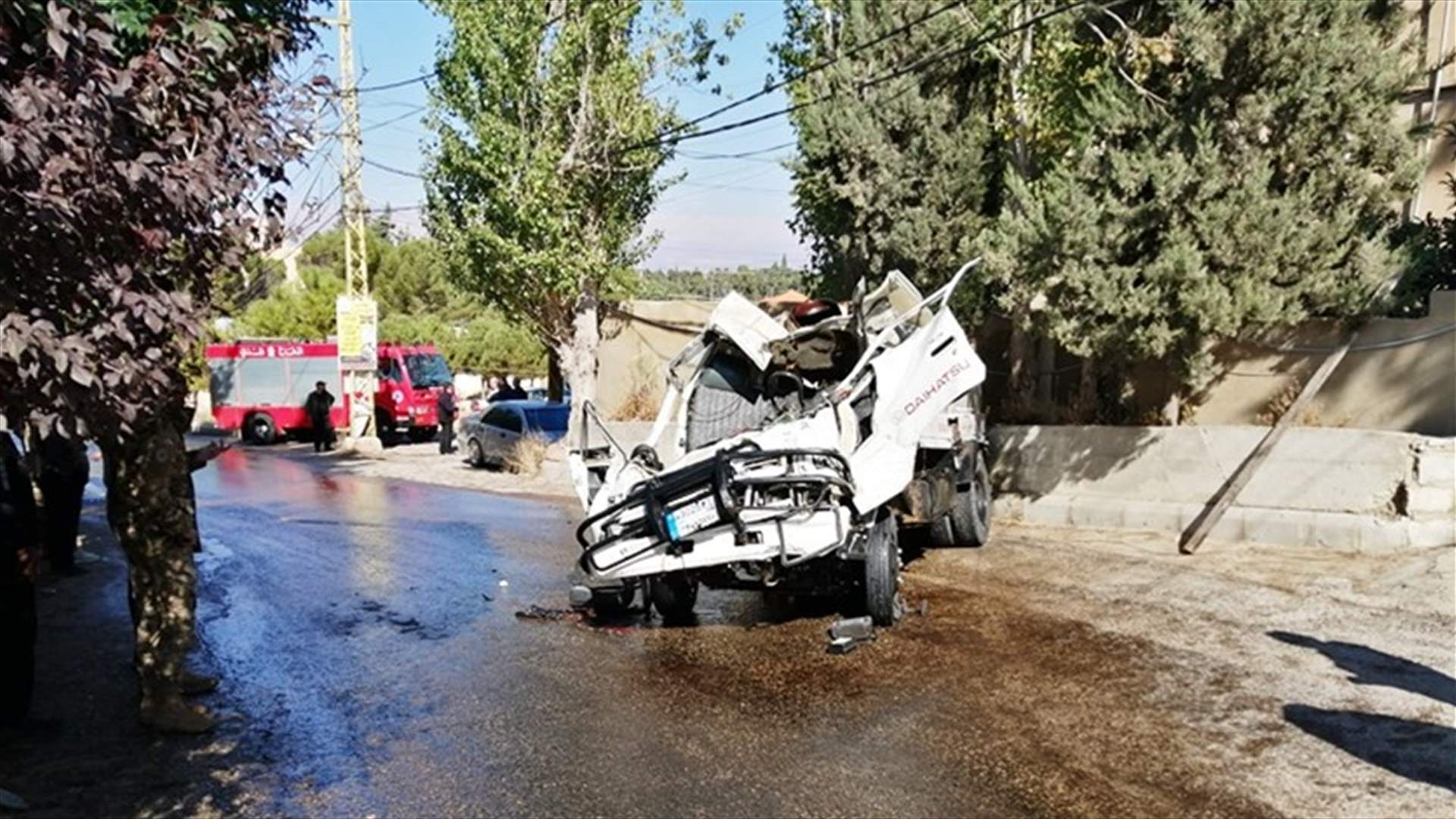 وفاة سائق الصهريج الذي اصطدم بحائط إسمنتي في راس العين البعلبكية