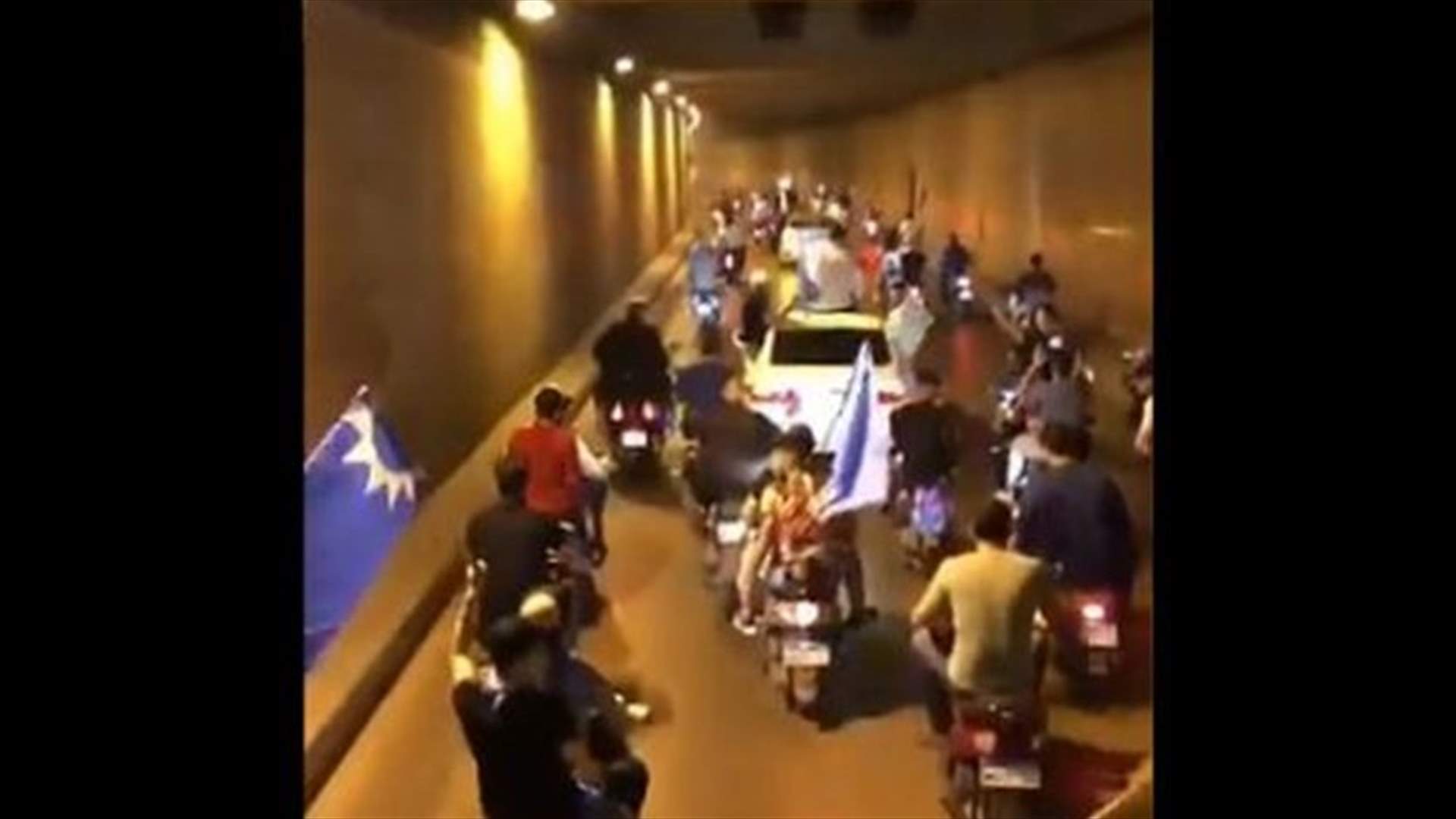Hariri supporters roam streets of Beirut on motorcycles