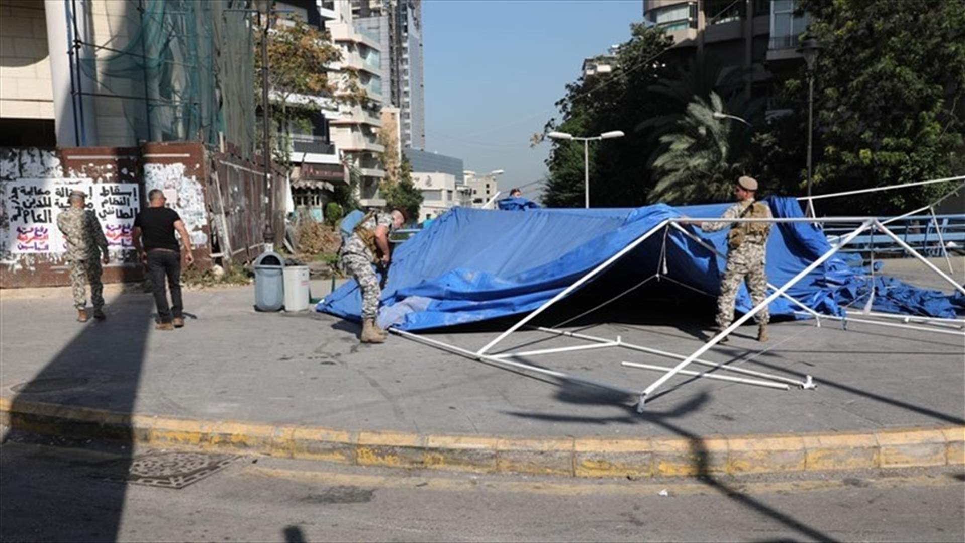 General Security forces remove tents from Sassine Square, reopen roads (Photos)