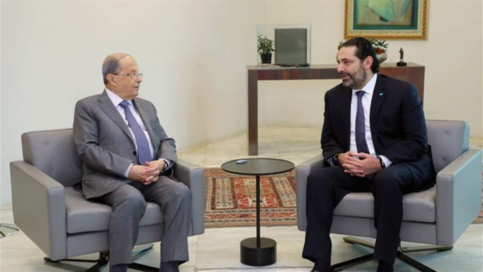 الحريري من بعبدا: تشاورنا في موضوع الحكومة وسنكمل التشاورات مع باقي الفرقاء