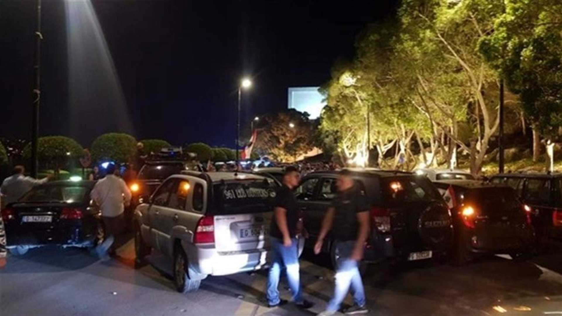 Demonstrators block main entrance of Casino Du Liban