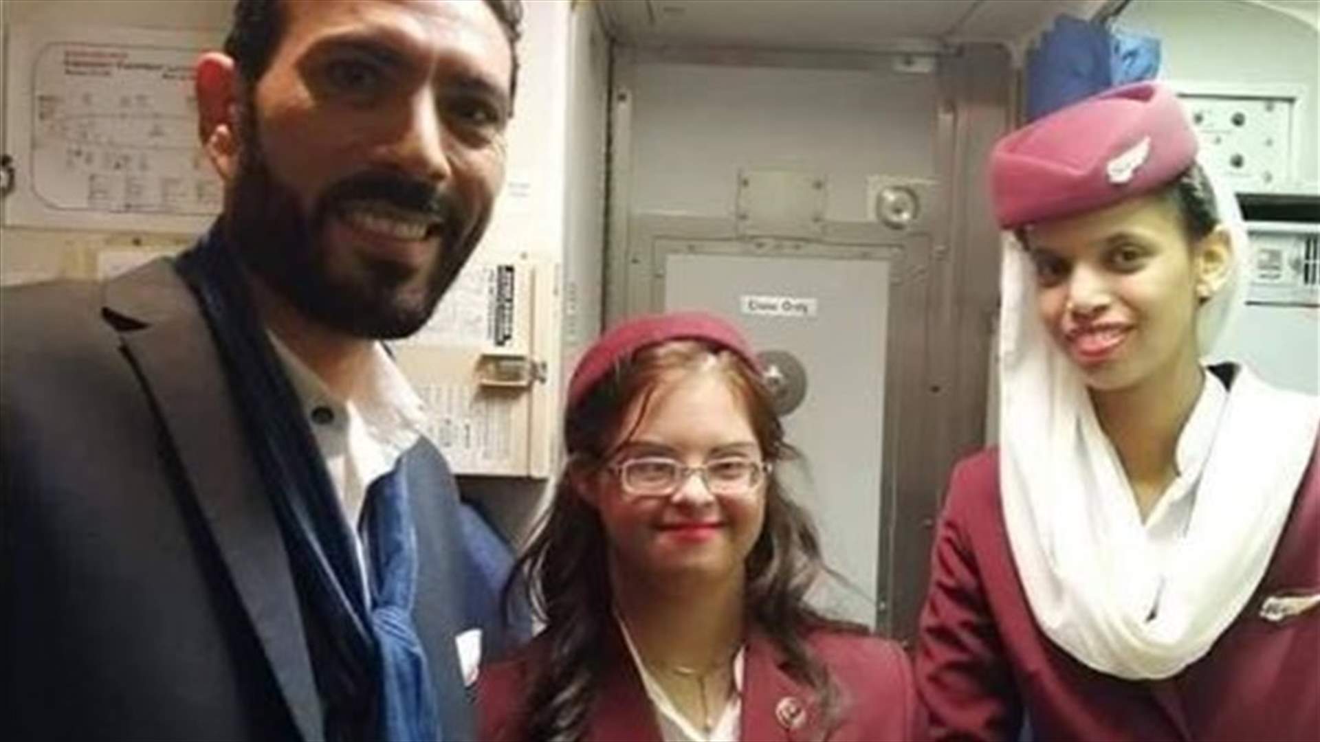 هبة عاطف... أوّل مضيفة طيران مصرية مصابة بمتلازمة داون في &quot;رحلة الإنسانية&quot;