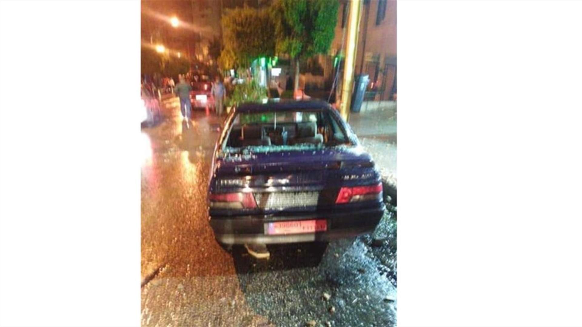 سقوط شرفات احد الابنية في الطريق الجديدة
