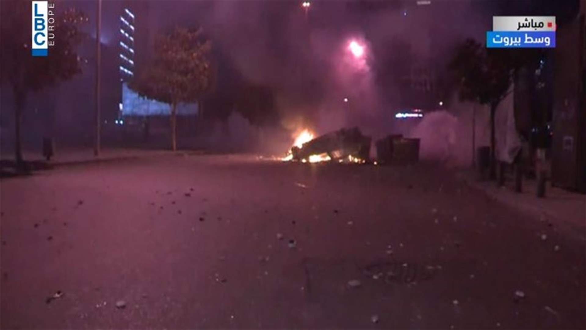 ما مصير الشاب الذي كان داخل السيارة التي تم قلبها واحراقها في وسط بيروت؟