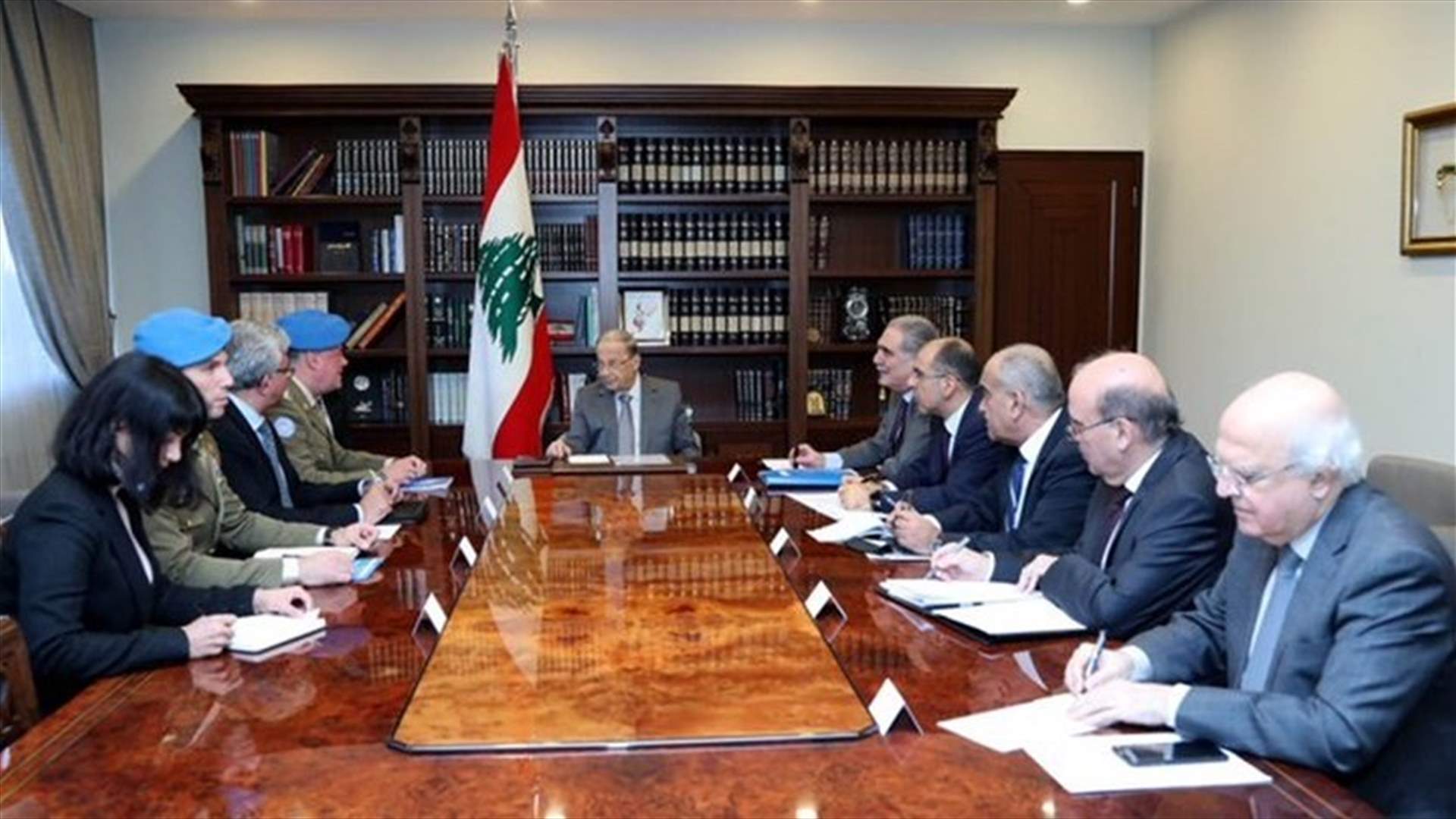 President Aoun says Lebanon rejects any violation of its legitimate rights within its territorial waters