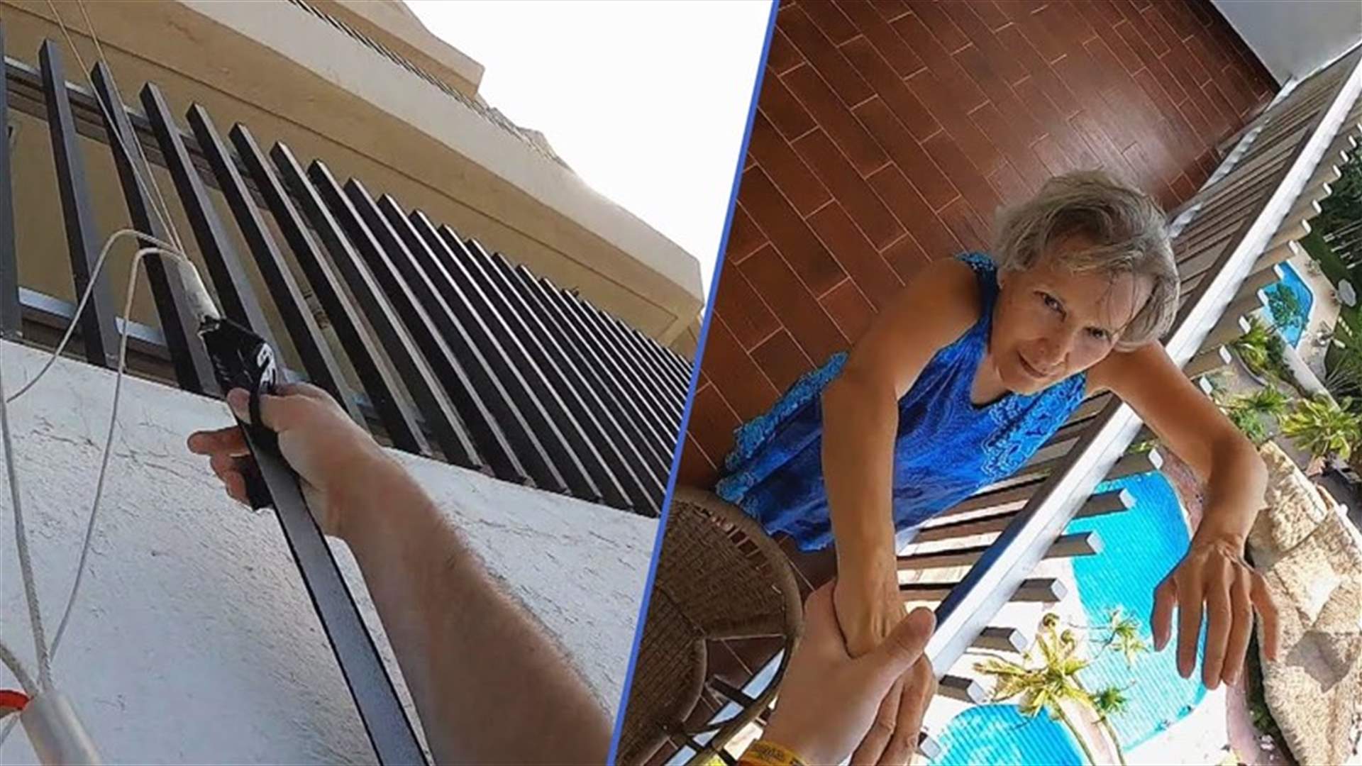 مسنة تنقذ رجلاً قفز بالمظلة... وفيديو وثّق المشهد!