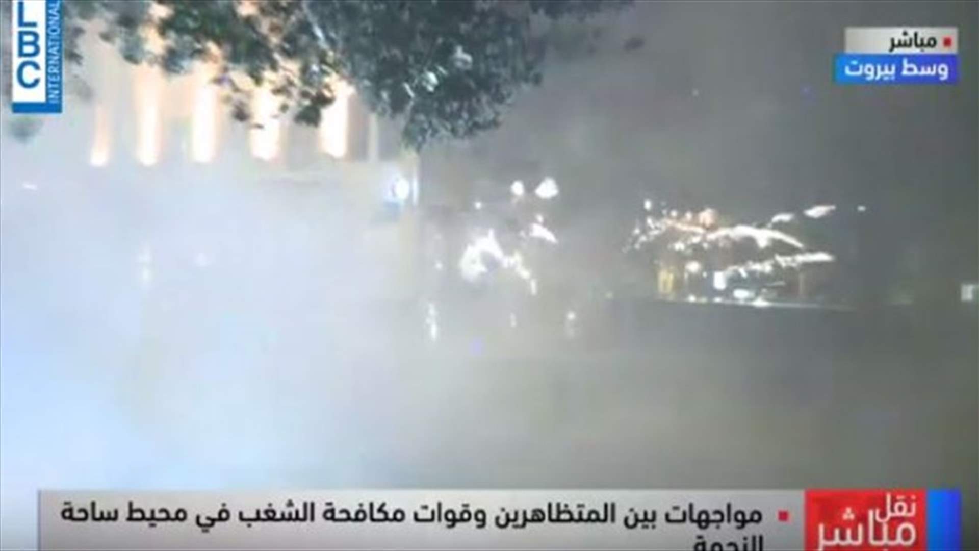 اطلاق مفرقعات من الحجم الكبير على قوى مكافحة الشغب (فيديو)
