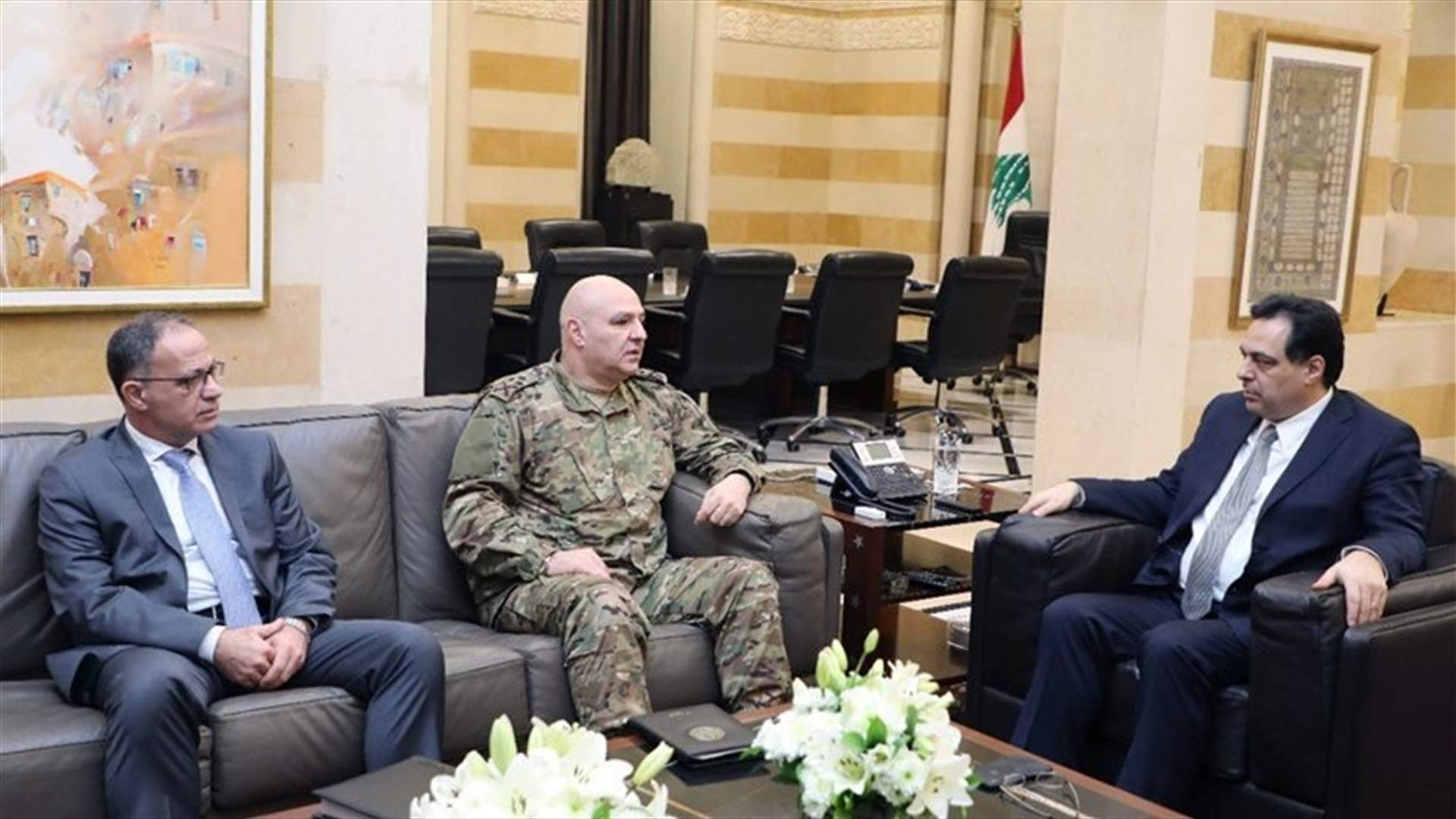 PM Diab meets Lebanese army Commander Aoun