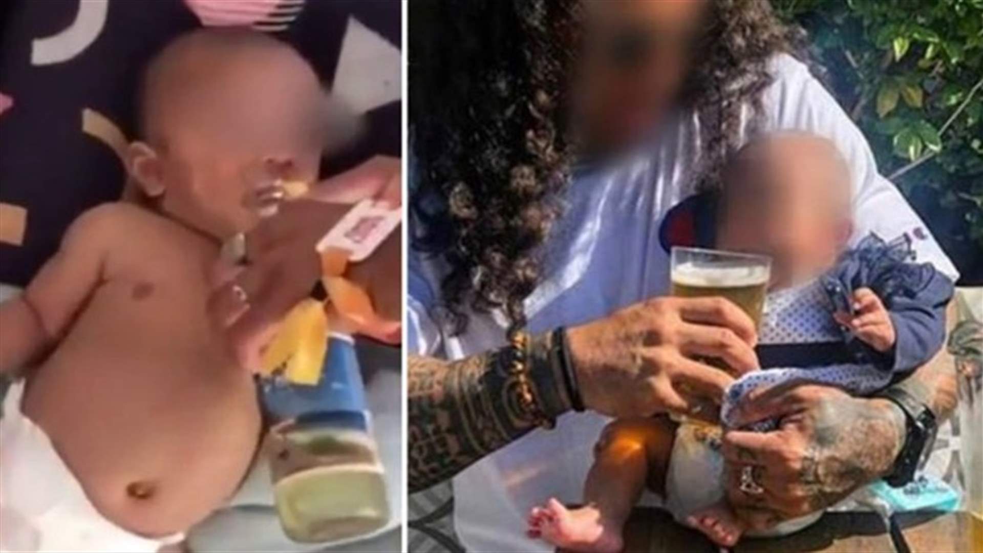 أب يُعطي ابنته مشروب الفودكا بعمر الشهرين (فيديو)