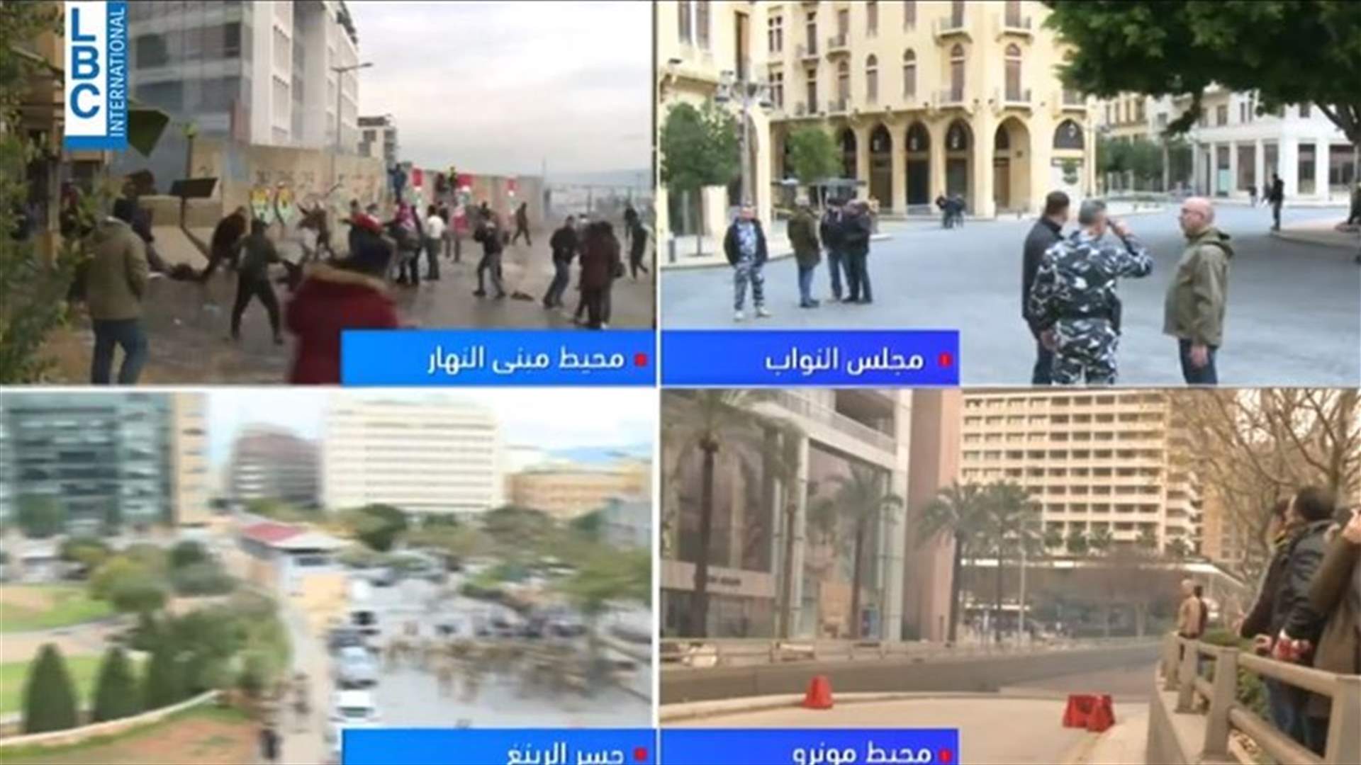 الجيش يبعد المحتجين نحو جسر الرينغ حتى لا يتعرضوا للرشق بالحجارة (فيديو)