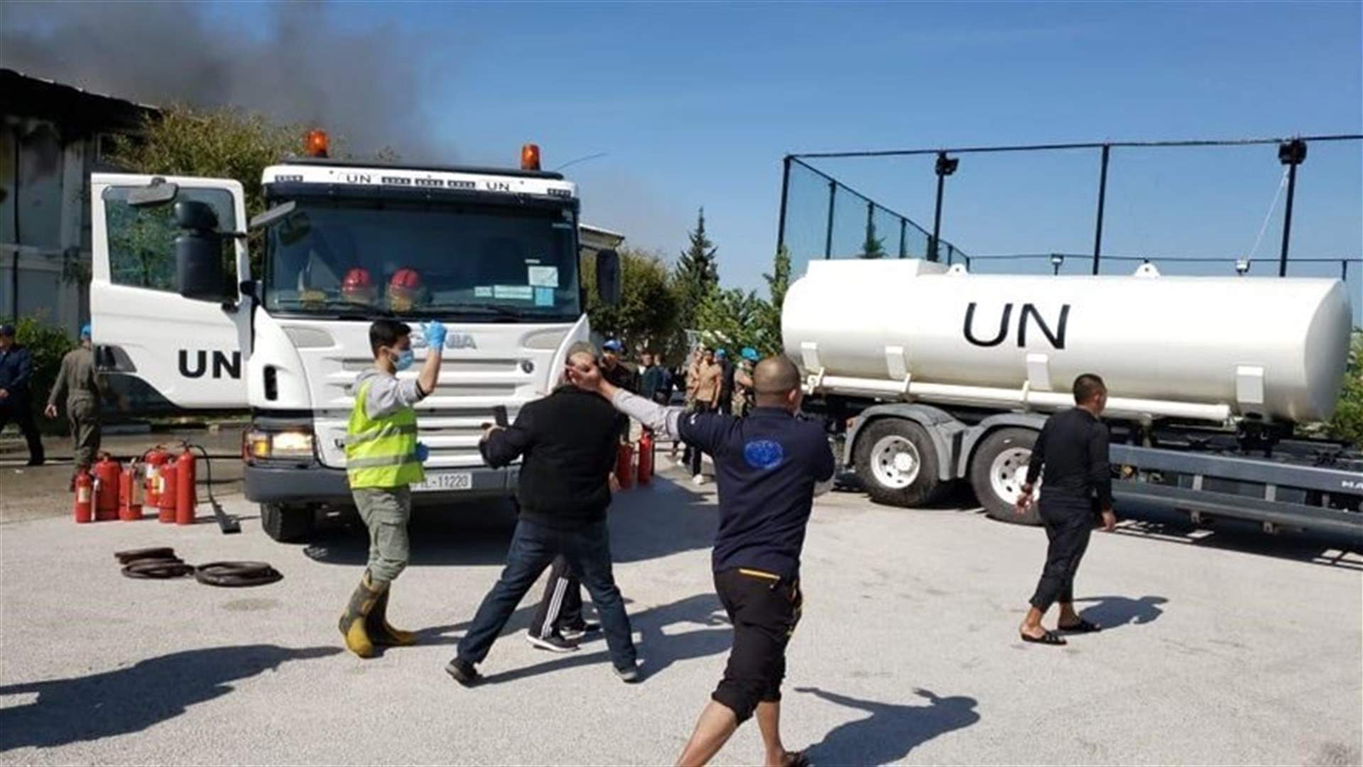 Huge fire extinguished at headquarters of UNIFIL Malaysian battalion-[PHOTOS]