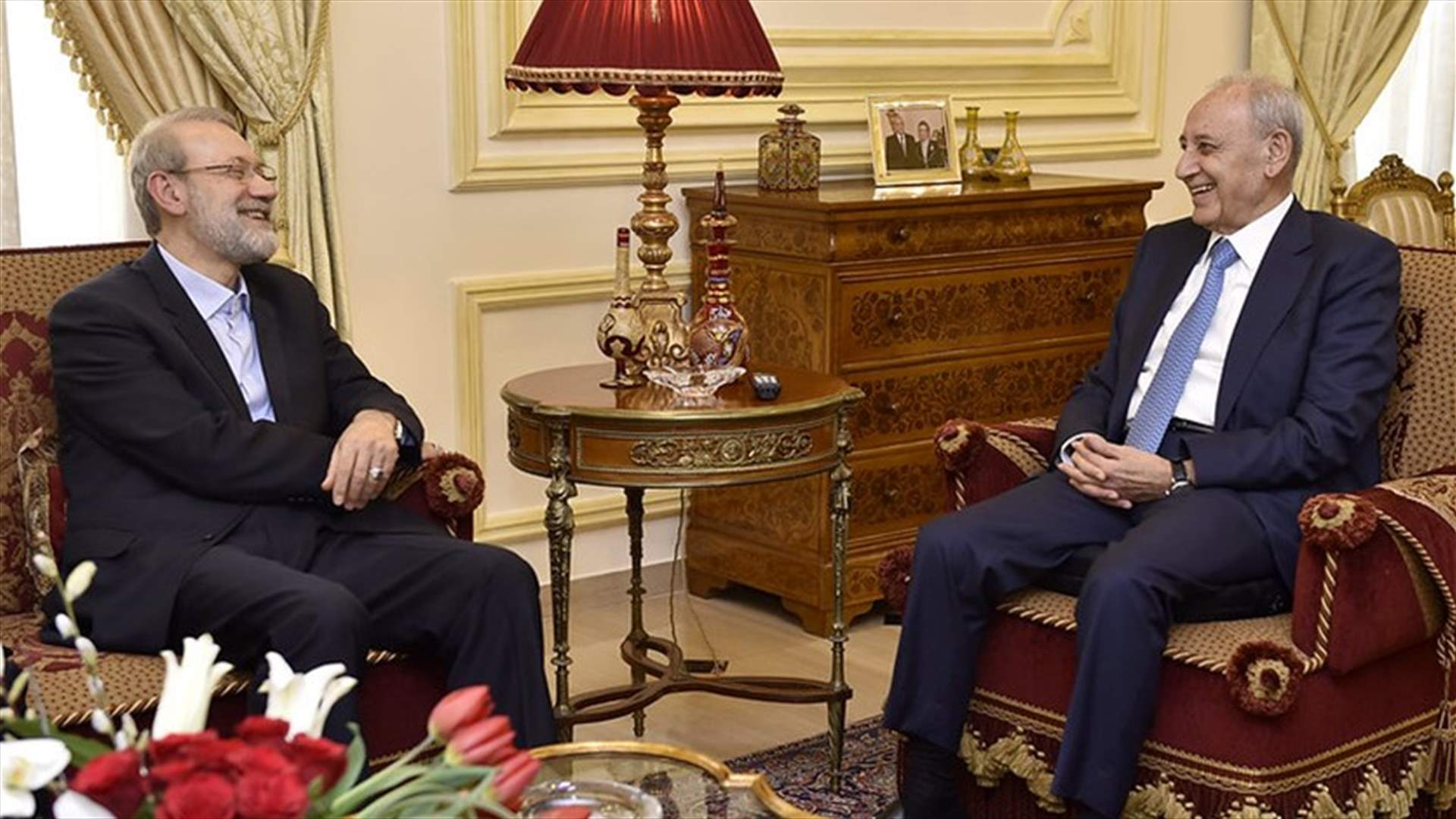 بري استقبل لاريجاني: لا خيار أمام اللبنانيين سوى الإحتكام الى منطق الوحدة