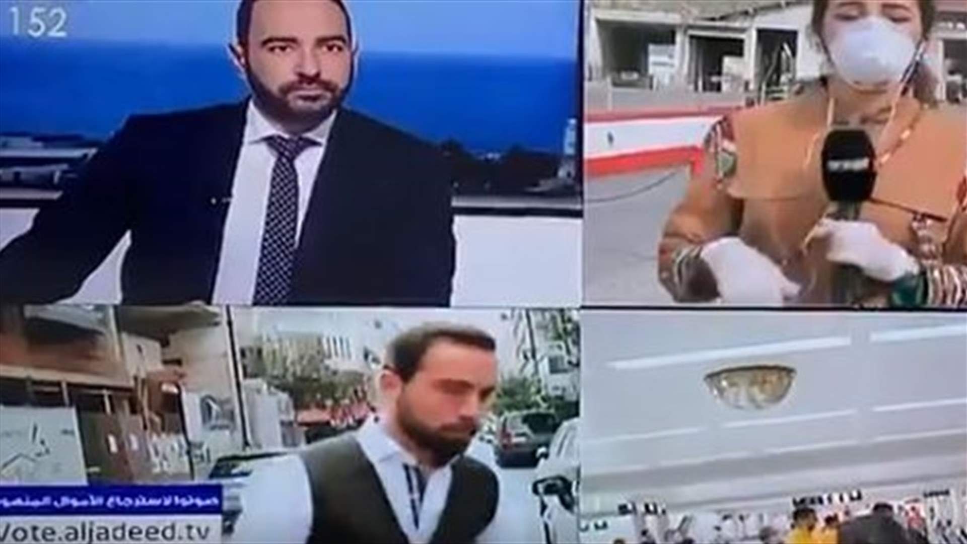 سقوط مراسلة الجديد أرضا خلال رسالة مباشرة من المصنع (فيديو)