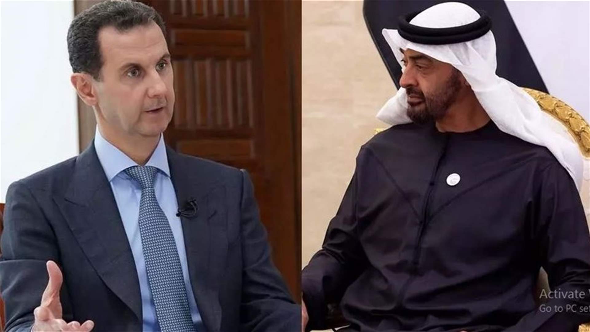 اتصال هاتفي بين ولي عهد ابو ظبي والرئيس السوري