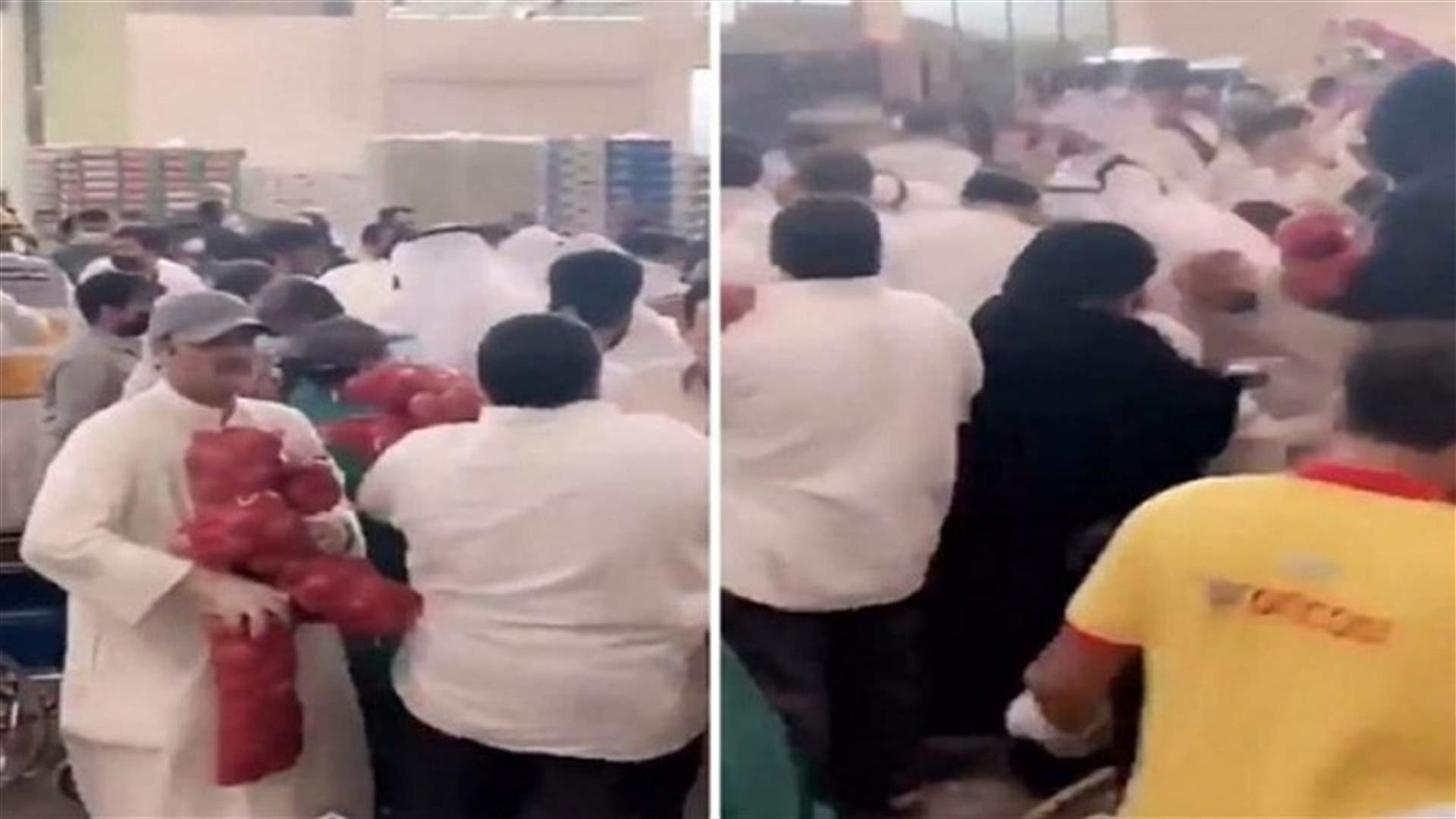 لقطات تظهر تدافع المواطنين في الكويت لشراء البصل بظل كورونا!