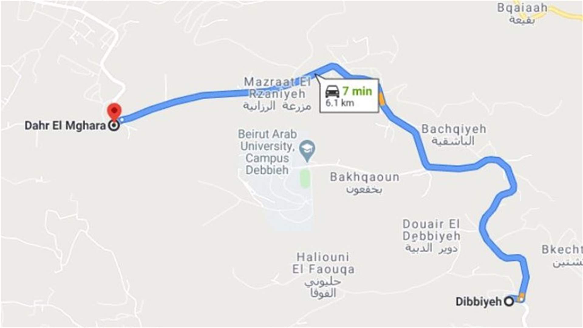 حادث سير مروّع يودي بحياة شاب على طريق الدبية ضهر المغارة