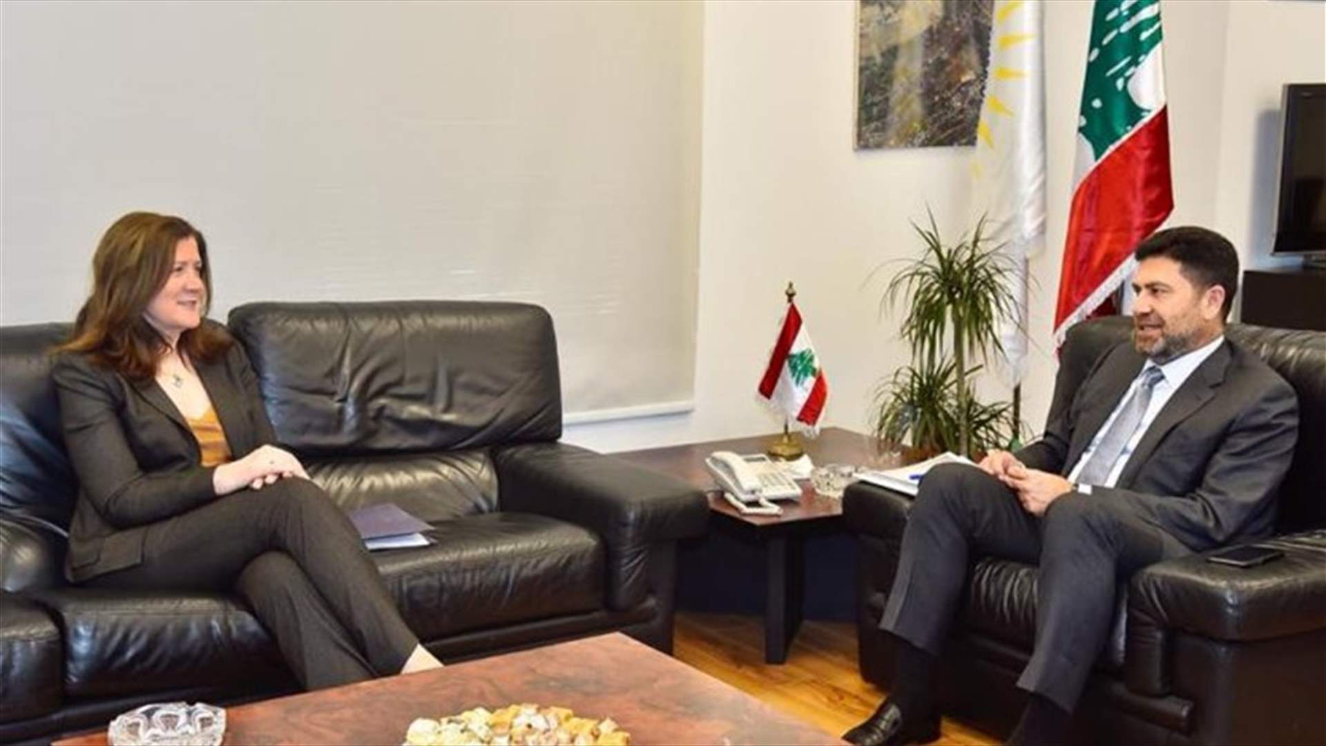 غجر بحث مع السفيرة الاميركية في الكهرباء والمياه والنفط
