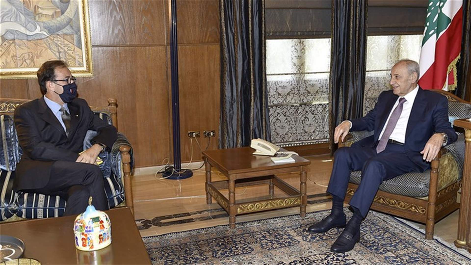بري عرض الاوضاع العامة مع السفير الفرنسي