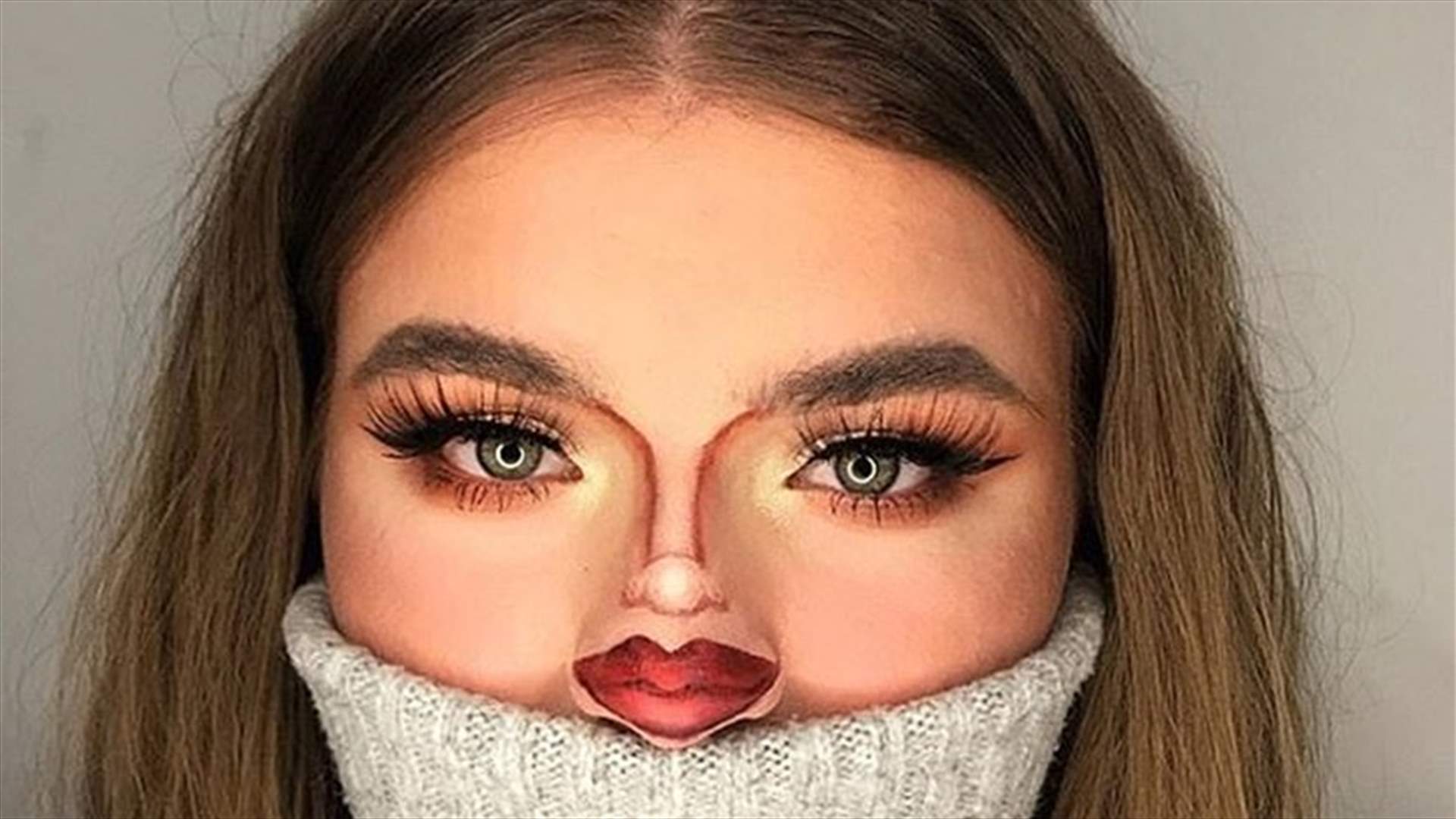 "تحدّي الوجه الصغير"... الرسم بالمكياج فوق الكمامة (صور)