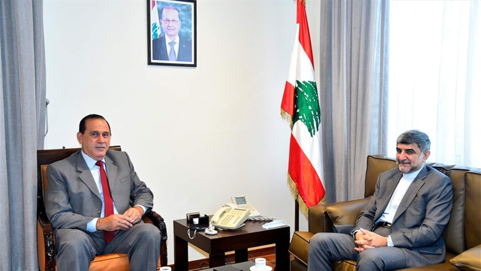 حب الله يبحث مع فيروزنيا في تطوير التعاون بين لبنان وإيران
