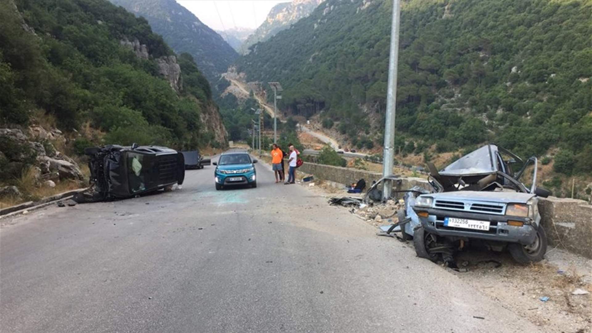 جريحان بحادث سير على طريق القليعات - بكفيا (صورة)