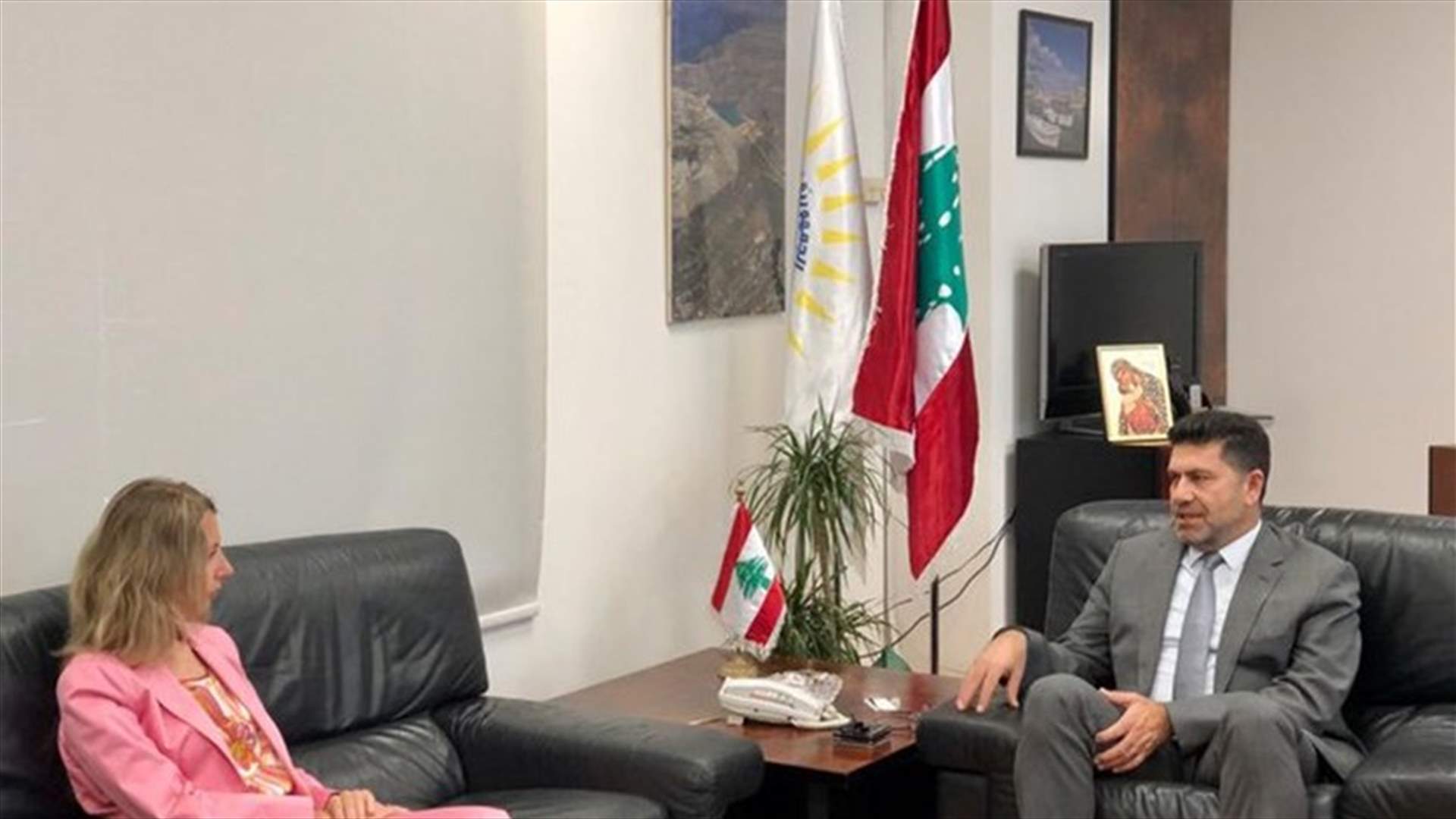 غجر بحث مع سفيرة ايطاليا في ملفات الطاقة