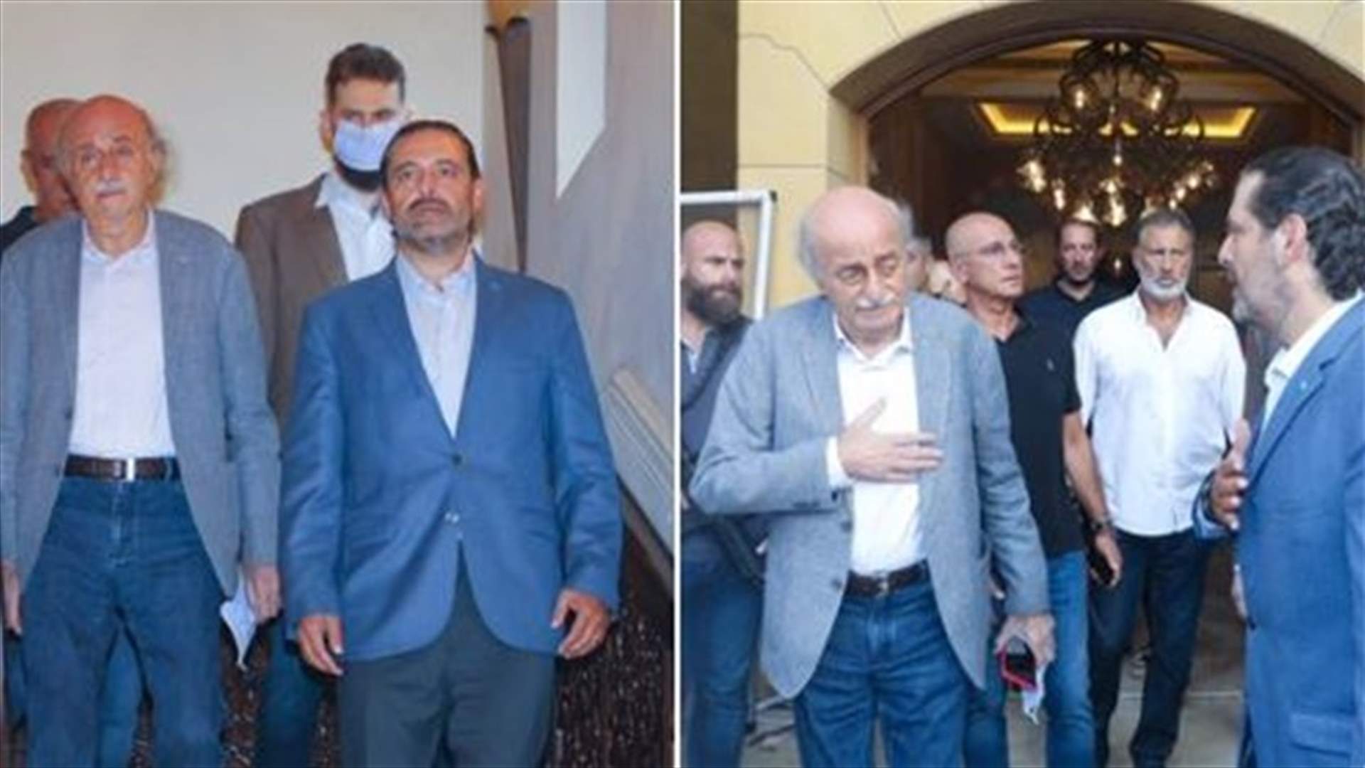 جنبلاط يزور الحريري مطمئنا بعد الانفجار في بيروت