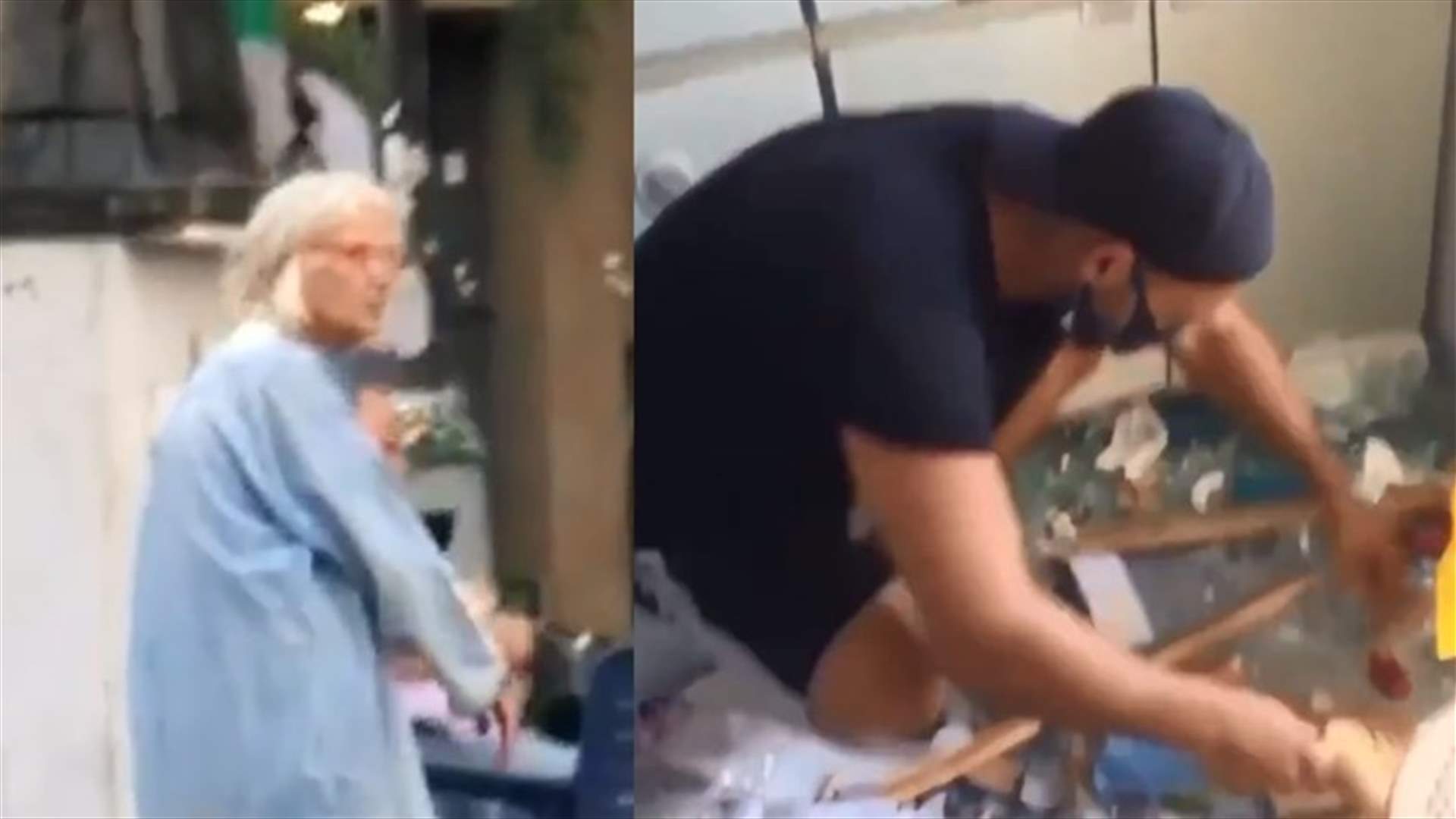 فيديوهات مُتداولة بعد الإنفجار.. مريم نور على الطريق وجوزيف عطية يُزيل الحطام