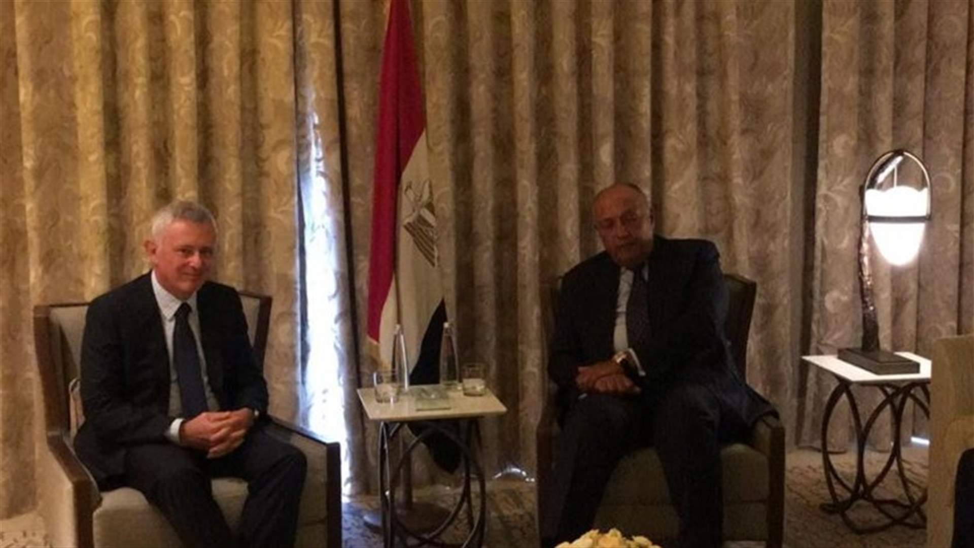 وزير خارجية مصر التقى في مقر إقامته رئيس تيار المردة مع وفد
