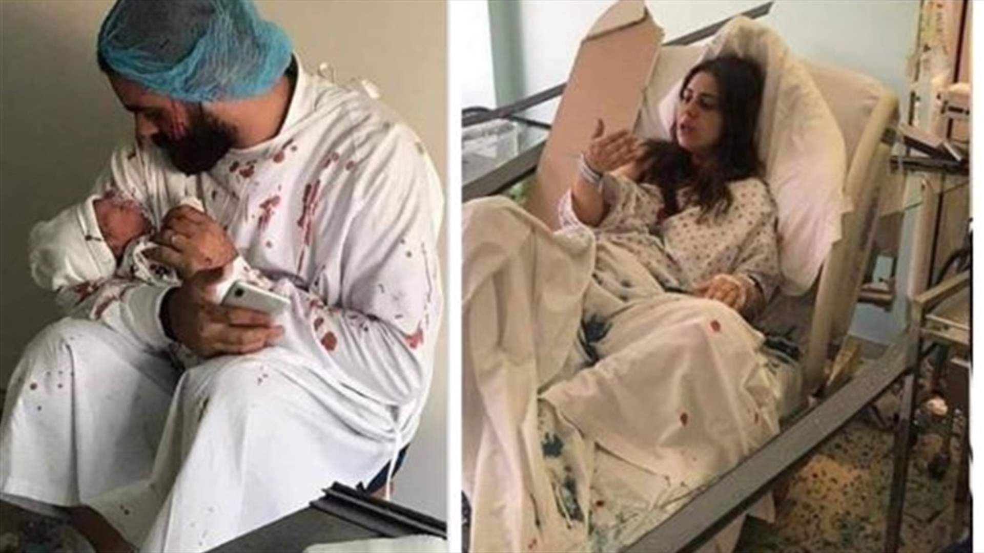 بعد 10 أيام على ولادته يوم الإنفجار... صورتان جديدتان للرضيع نبيل مع والديه بعيداً عن الدّم والحطام