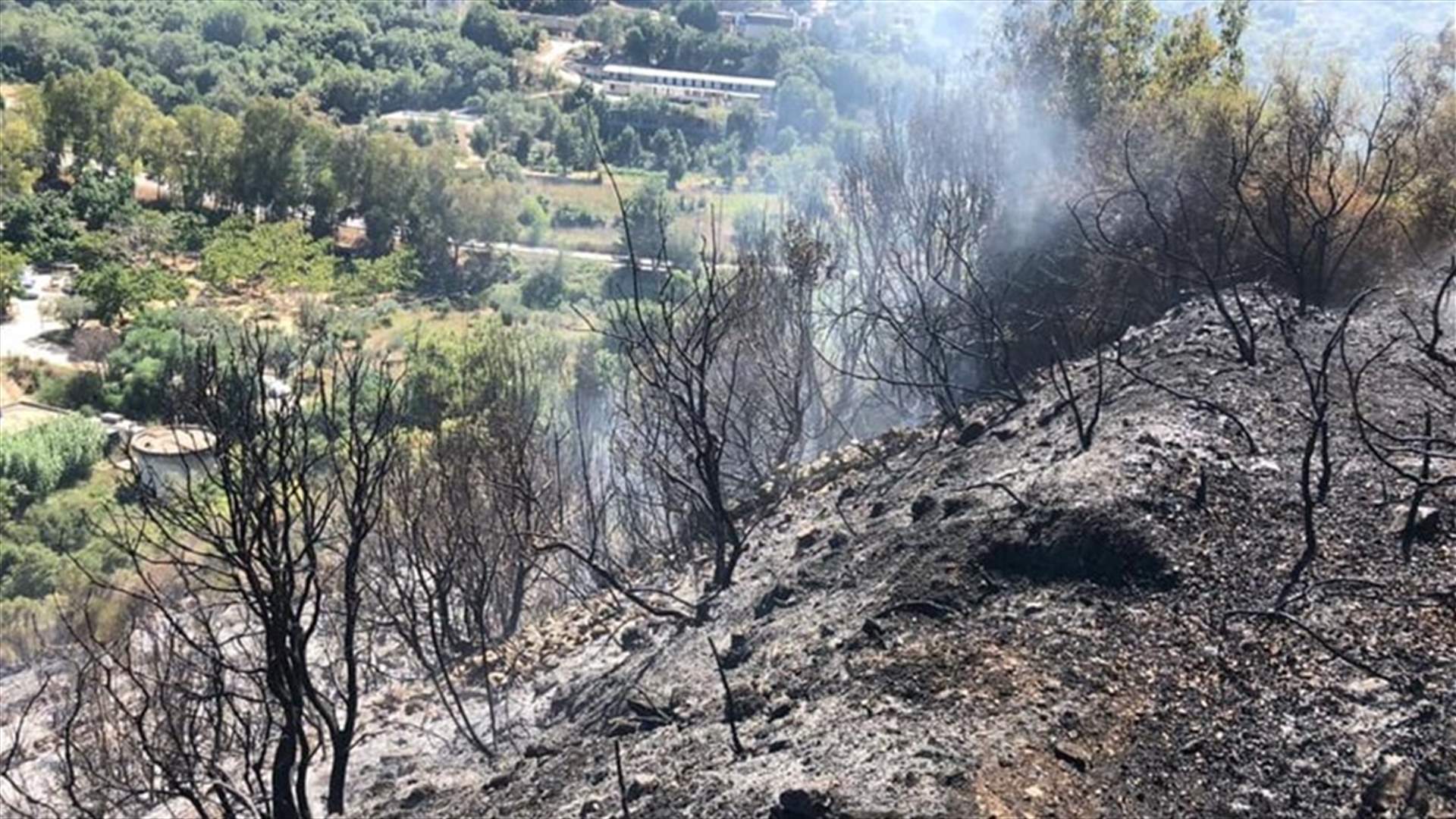 حريق في مساحات شاسعة من الأحراج في خراج بلدتي جران وعبدللي