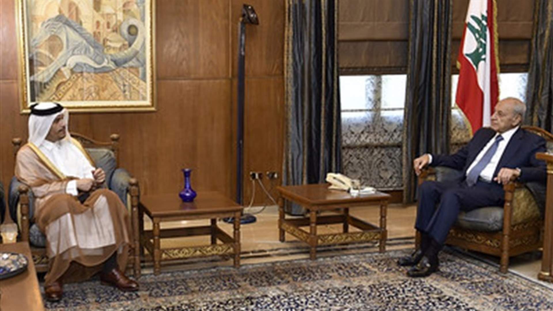 بري التقى وزير خارجية قطر وسفير لبنان لدى الفاتيكان