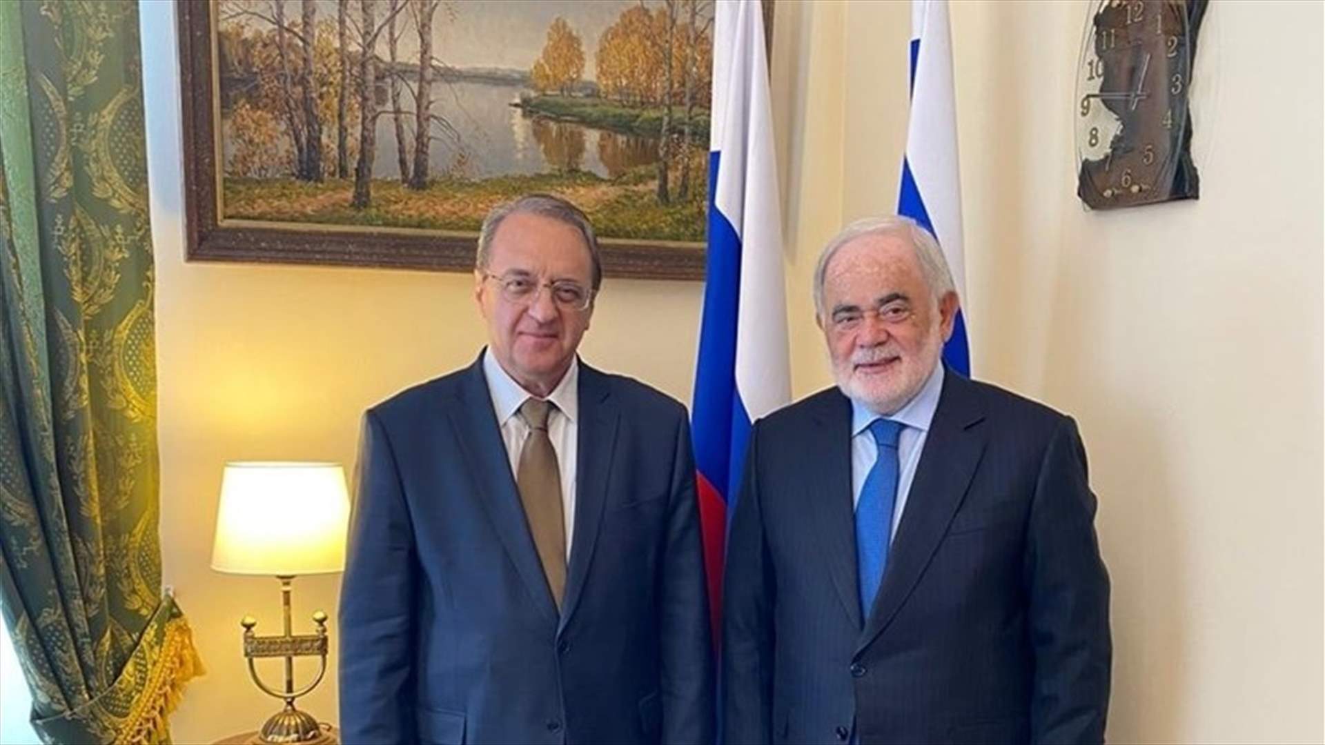 بوغدانوف خلال لقائه أبو زيد حث على عقد طاولة حوار في بعبدا وإبقاء لبنان بعيدا عن أي تدخل أجنبي