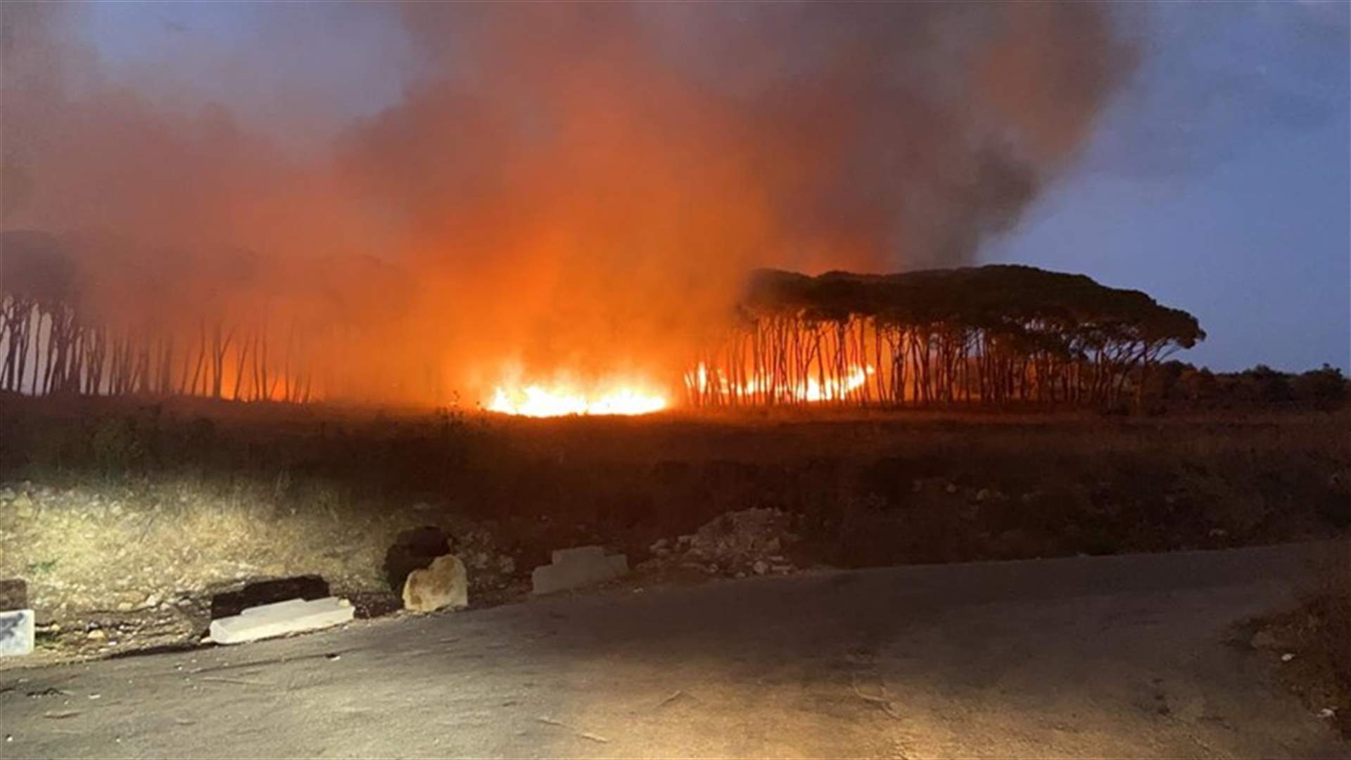 حريق كبير في دير القمر والاهالي يناشدون المعنيين التدخل (صور)