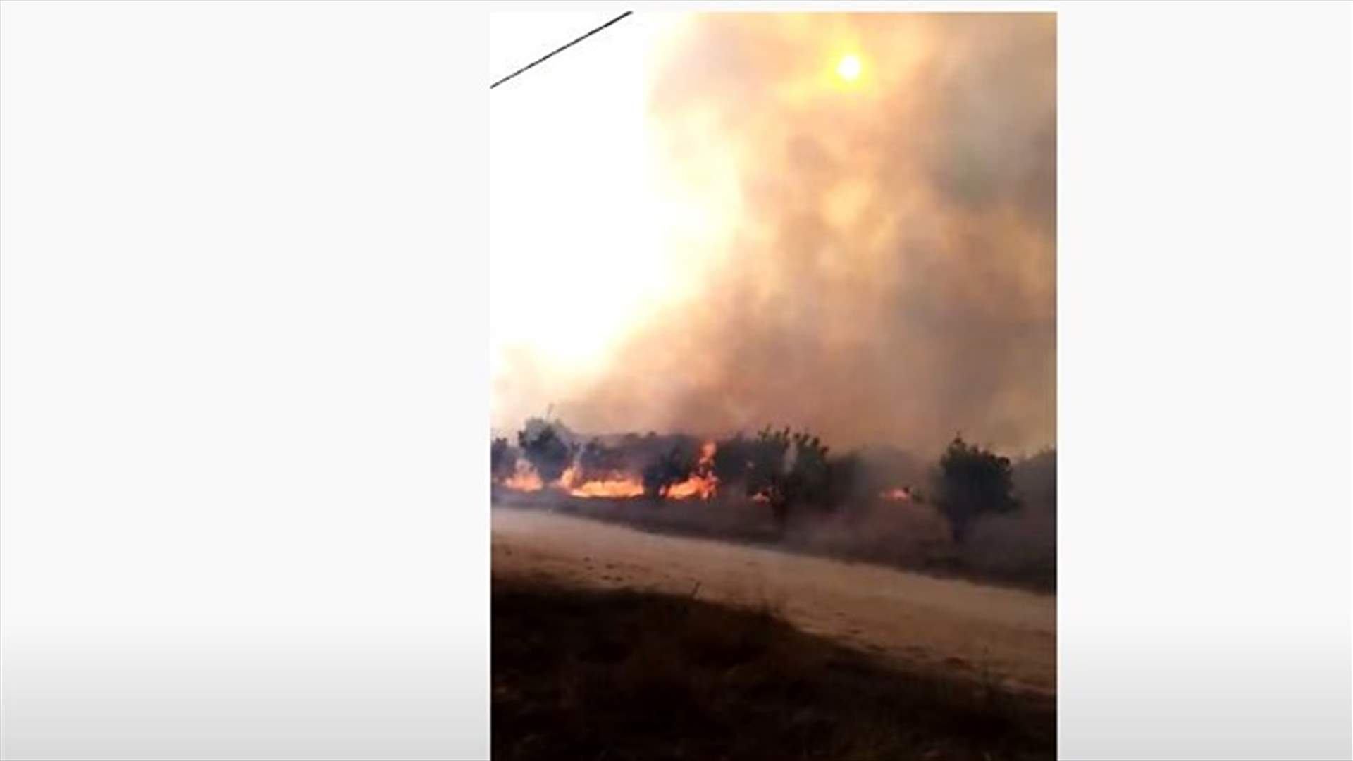 حريق في مرج بسري (فيديو)