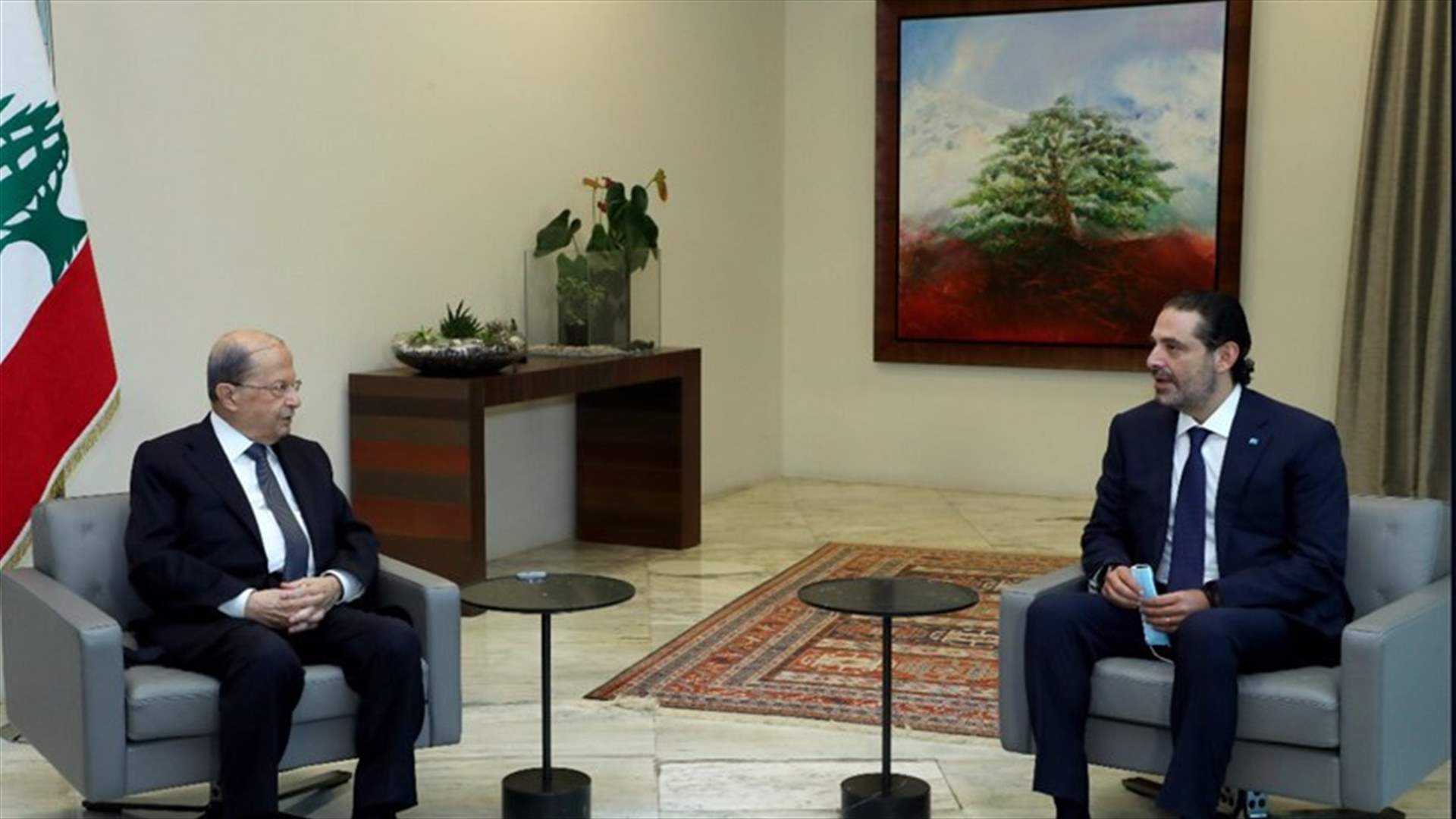 الحريري التقى عون وغادر من دون الادلاء بتصريح