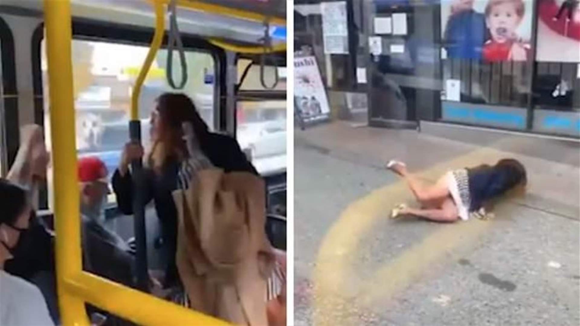 فيديو يثير الجدل في كندا... شاب يطرد امرأة بعنف خارج حافلة للركاب بعدما بصقت بوجهه (فيديو)
