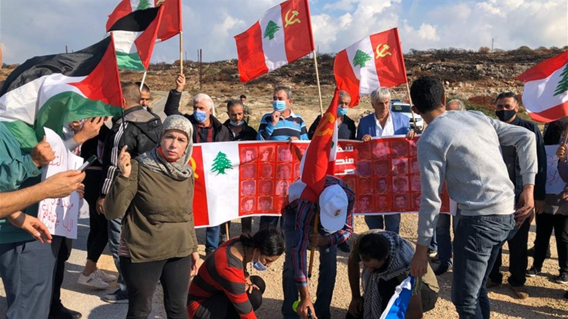 اعتصام للحزب الشيوعي رفضا لمفاوضات الترسيم