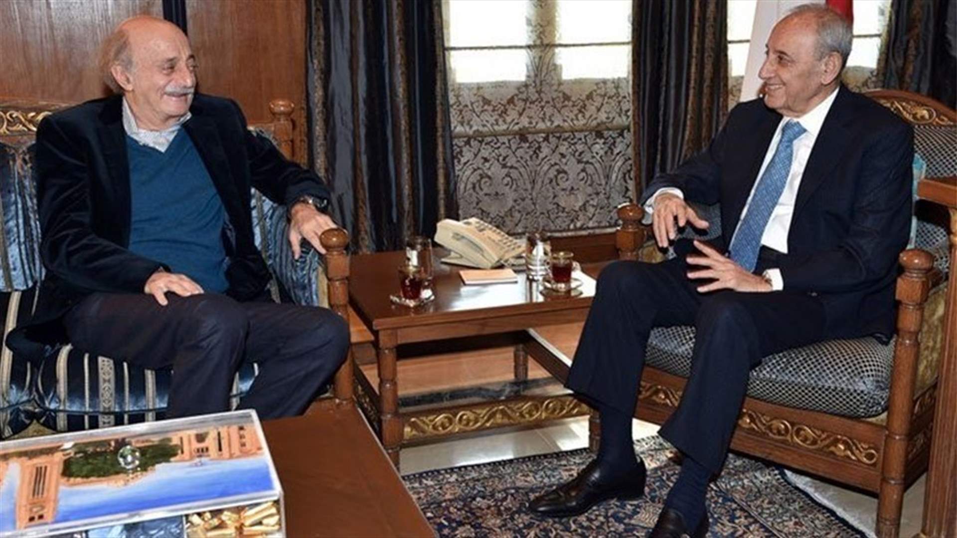 Jumblatt meets Berri, leaves without giving any statement