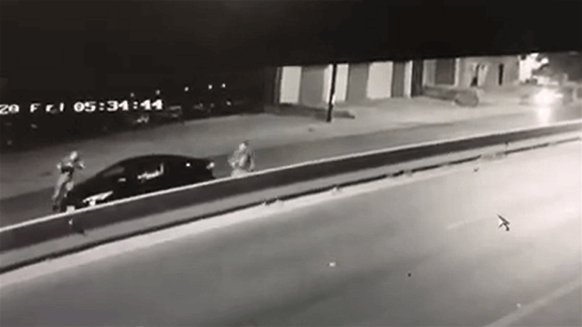 فيديو يوثق لحظة توقيف أحد أفراد عصابة تُهرّب السيارات المسروقة إلى الخارج على طريق الفرزل - زحلة