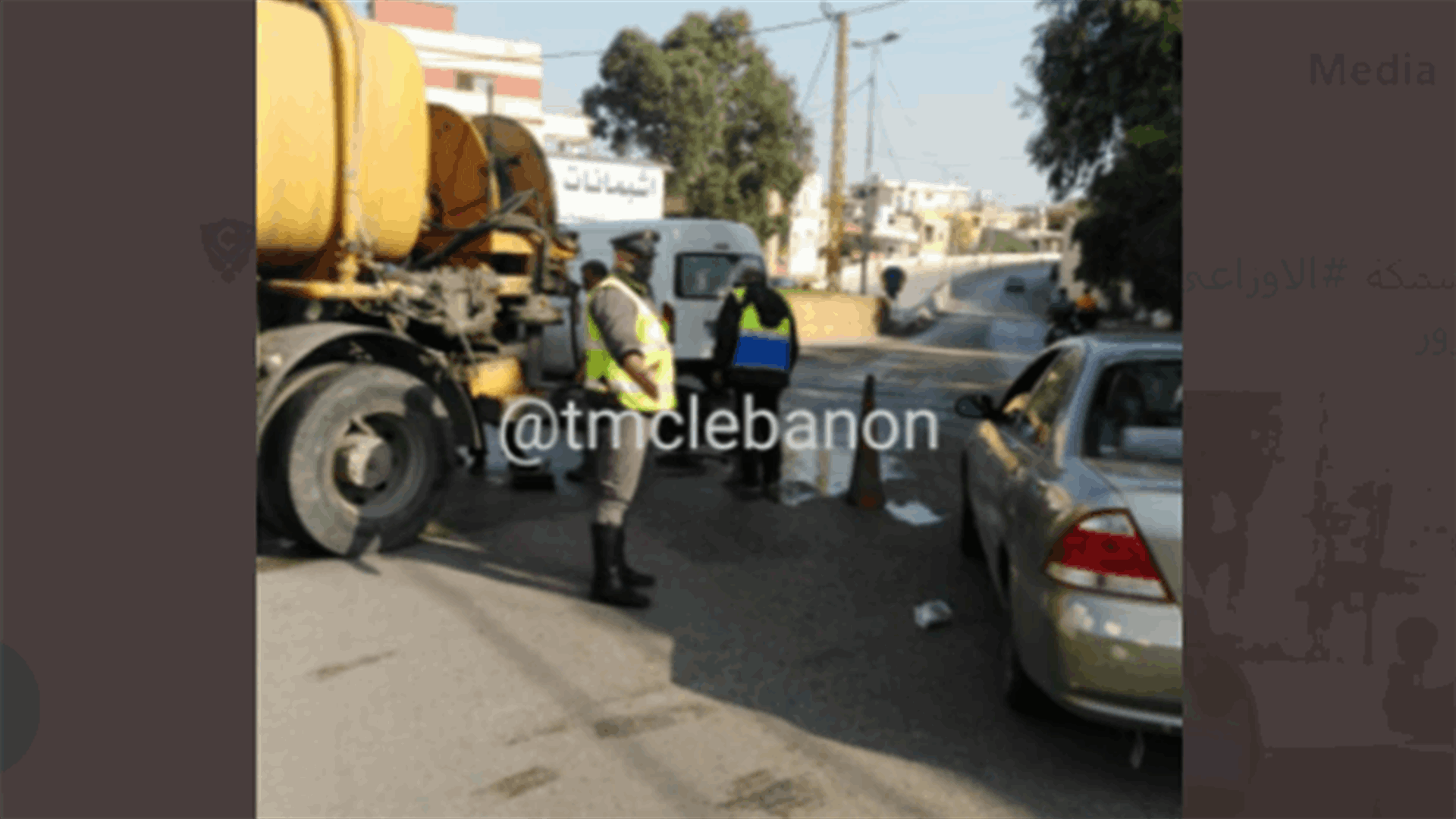 التحكم المروري: اشغال محلة مستديرة السمكة الاوزاعي ودراج من مفرزة سير الاوزاعي يعمل على تسهيل حركة المرور (صورة)