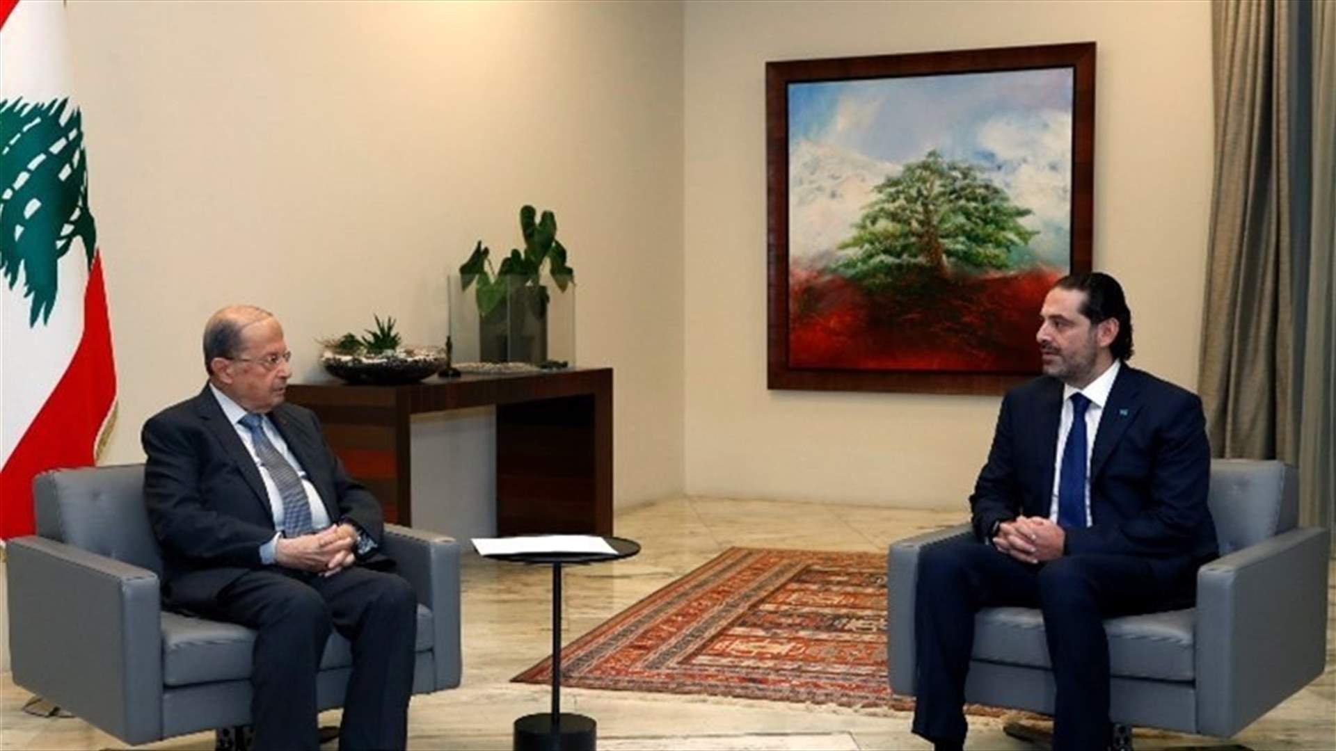 Hariri from Baabda: I submitted a Cabinet lineup to Aoun