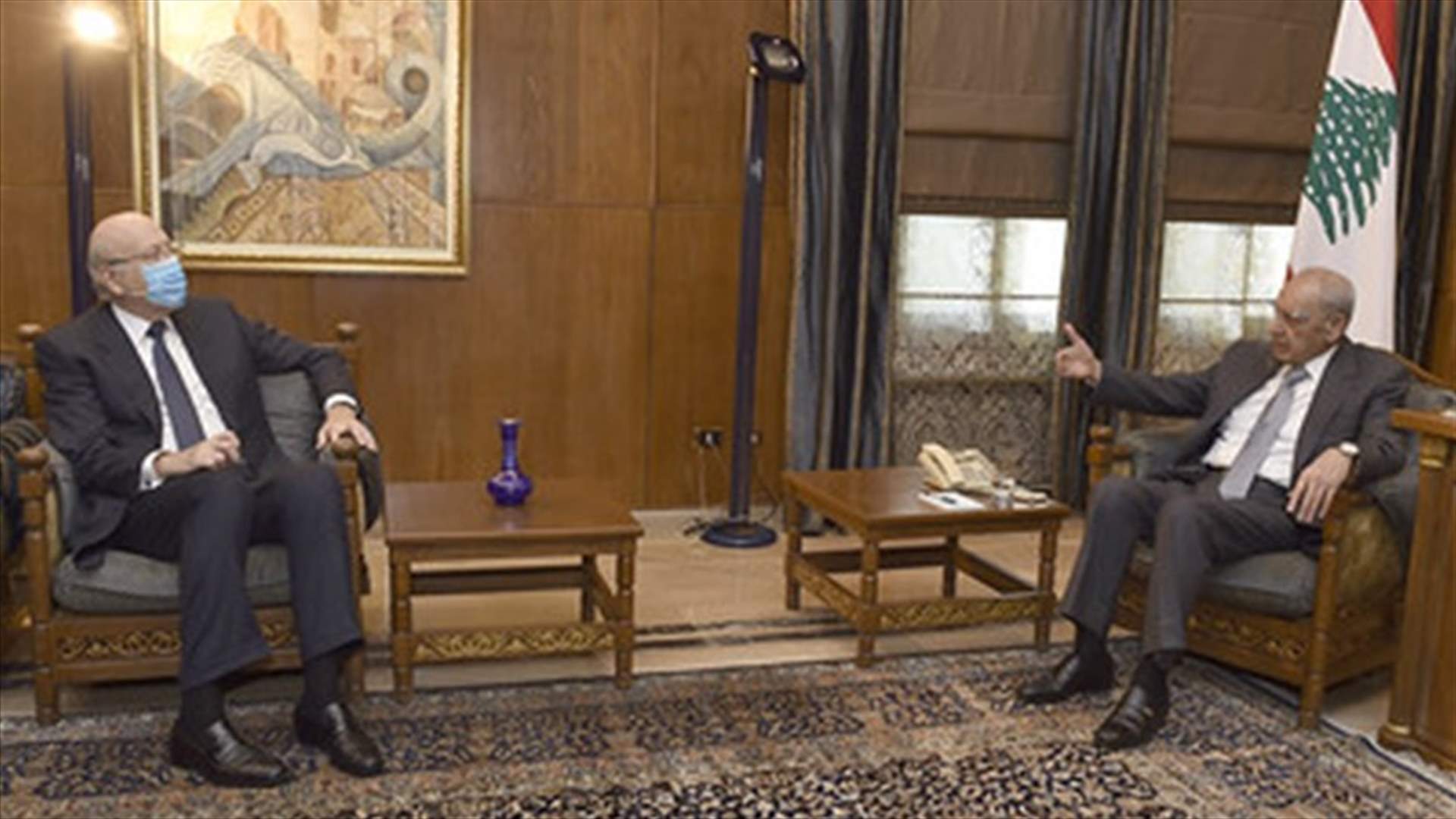بري عرض الاوضاع مع ميقاتي واستقبل السفير البريطاني في زيارة وداعية والتقى وهبه