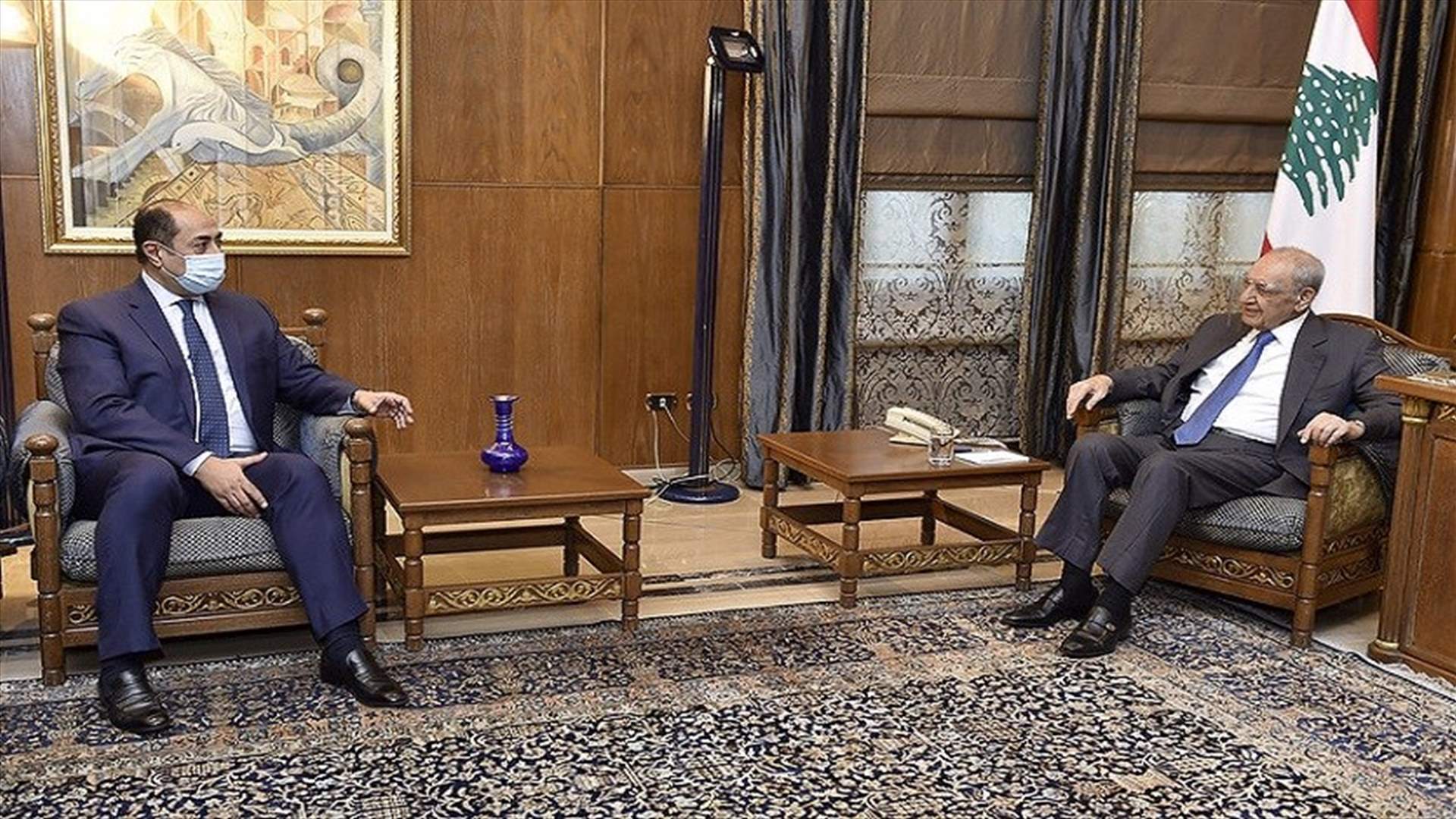 بري عرض مع زواره المستجدات الأمنية والسياسية...
