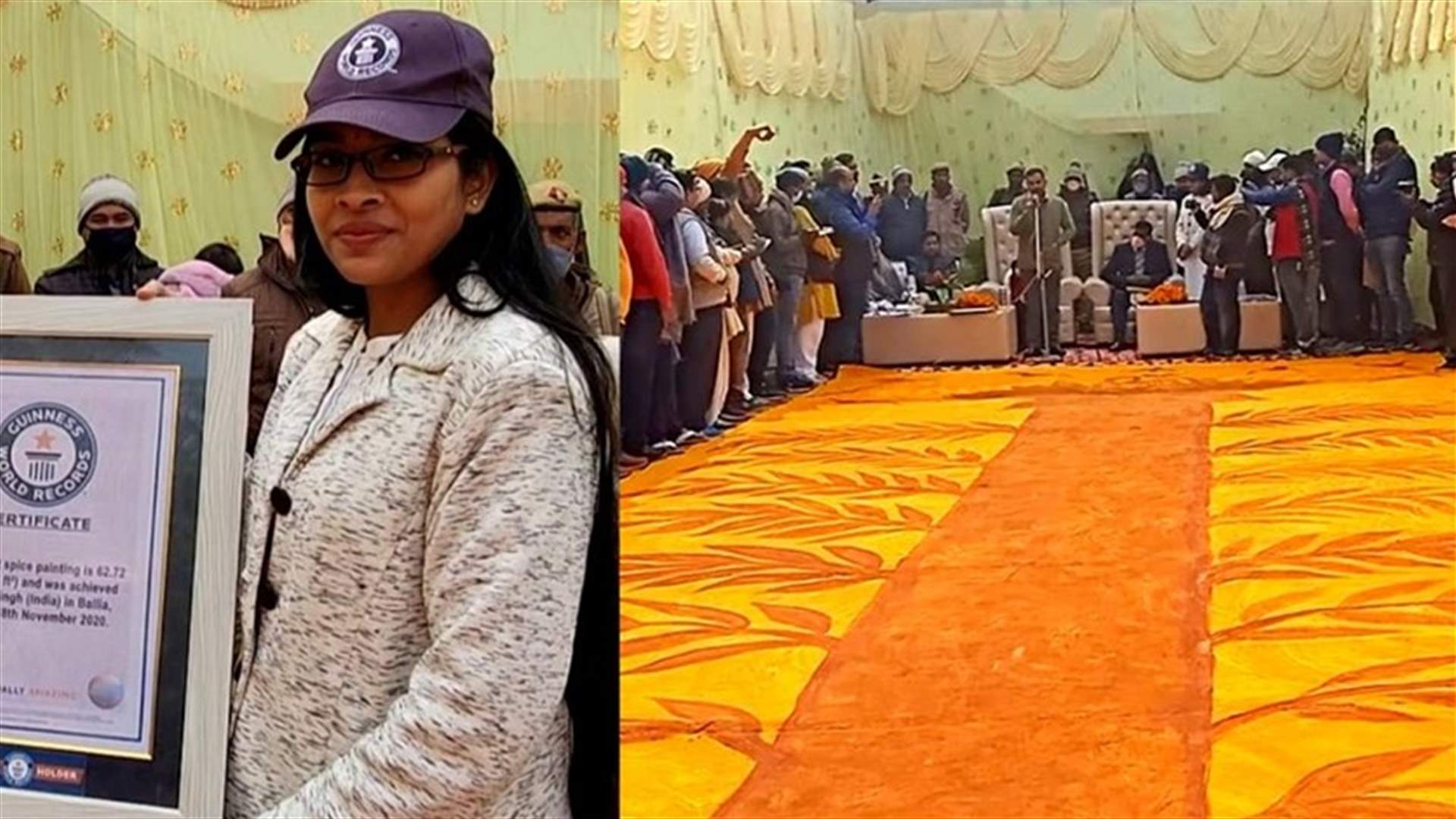 طالبة هندية تدخل موسوعة غينيس... استخدمت التوابل وابتكرت لوحة فنية فريدة (صورة)