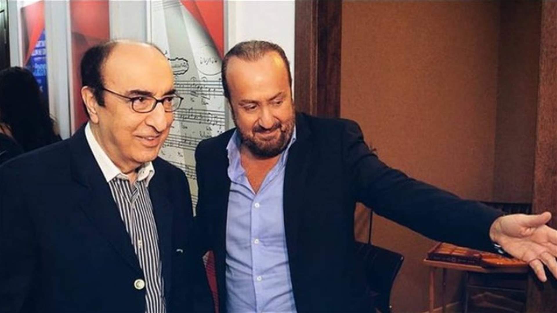 غسان الرحباني يودّع والده الموسيقار الياس الرحباني (صورة)