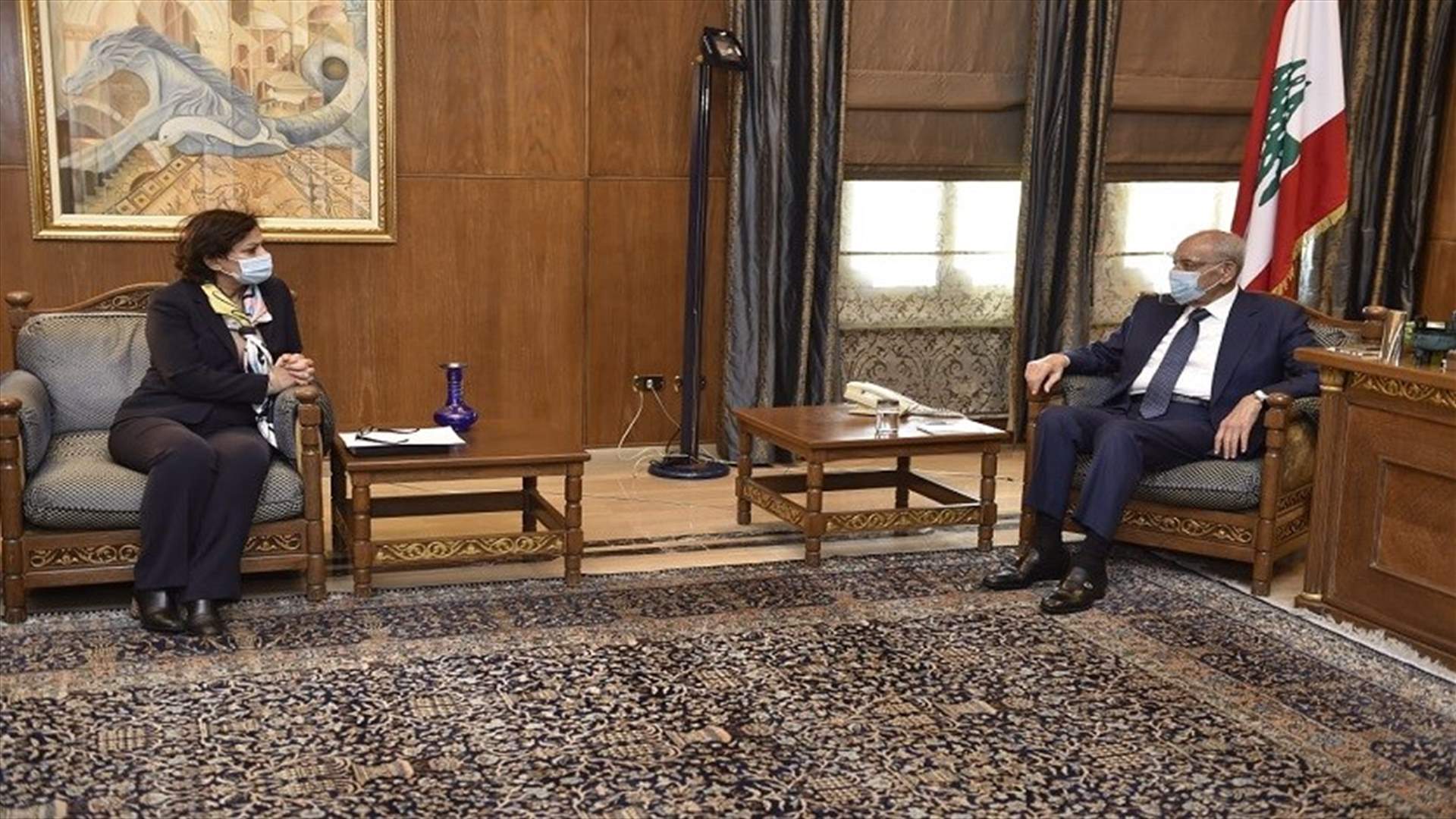 بري استقبل نجاة رشدي وتسلم من بدران تقرير ديوان المحاسبة عن قطع حساب موازنة 2018