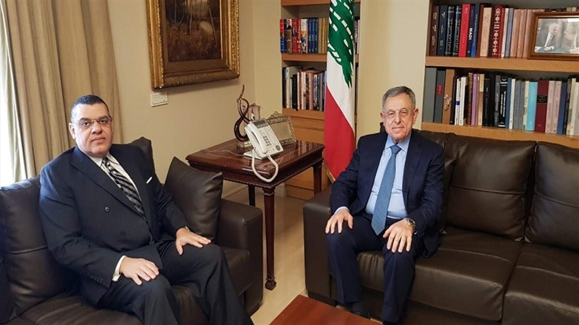 السنيورة بحث في الاوضاع الراهنة مع السفير المصري